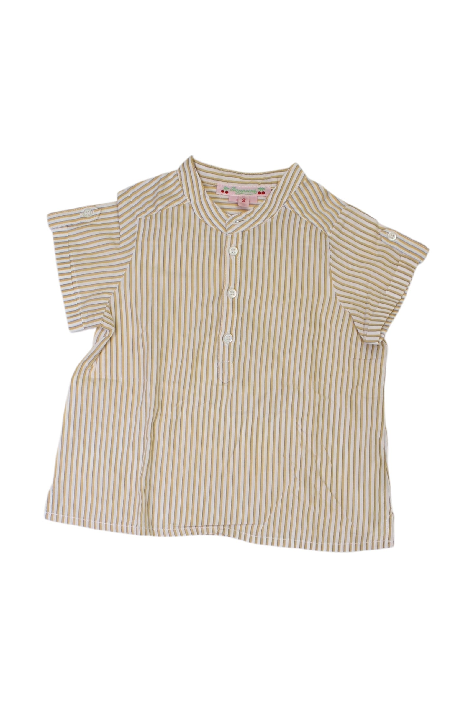 Bonpoint Striped Short Sleeve Shirt 2T、mySite、g9winljtr