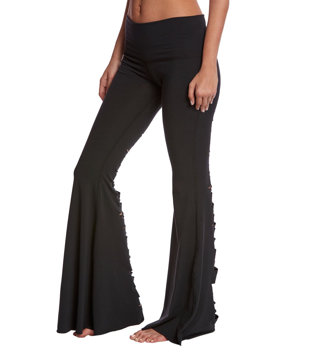 Teeki Jimi Ripped Shredded Bell Bottom Yoga Pants、mySite、noshort
