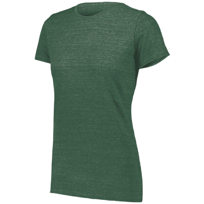 Augusta Women's Tri-Blend Tee - Dark Green Heather、mySite、noshort