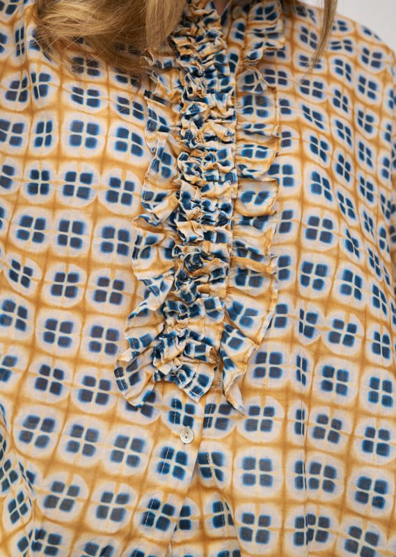 0039 Italy Daisy Blouse, Tile Print - Final Sale、mySite、noshort