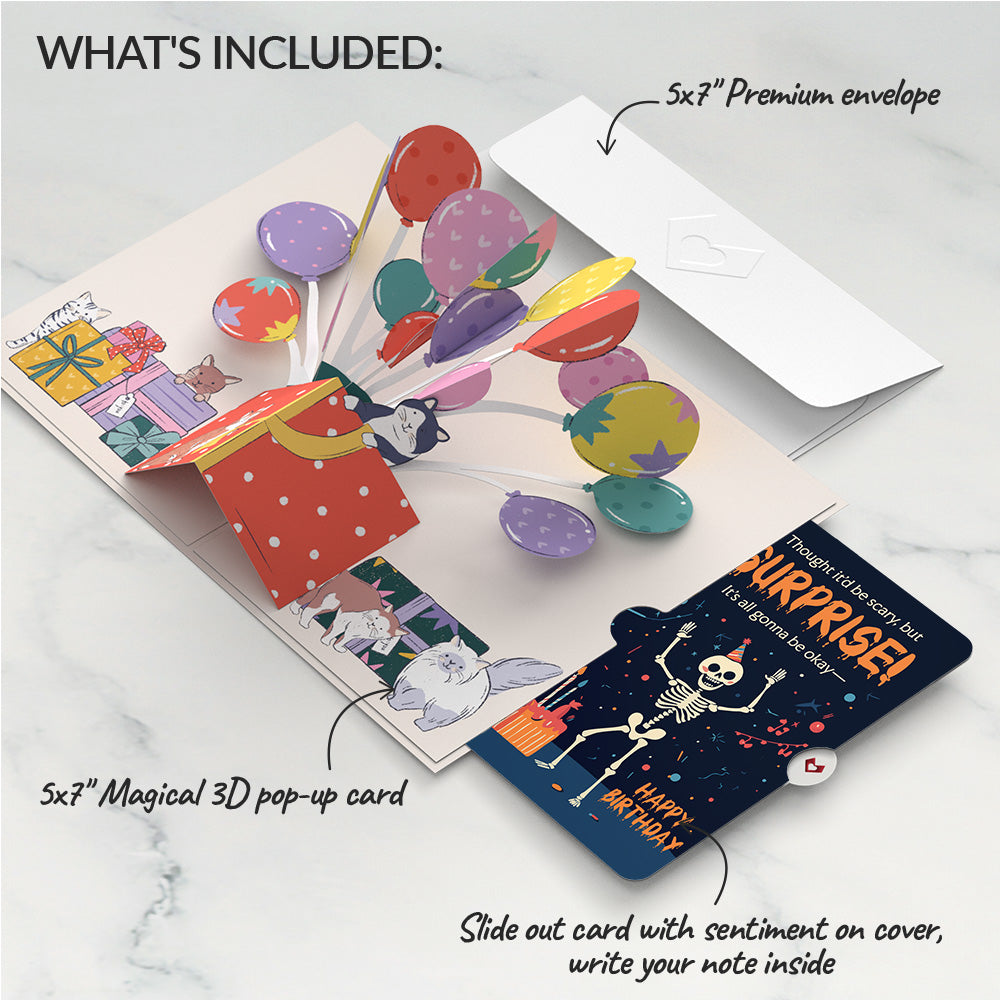 Curious Cats Birthday Pop-Up Card and Surprise Skeleton Sentiment Set、mySite、solidvoid