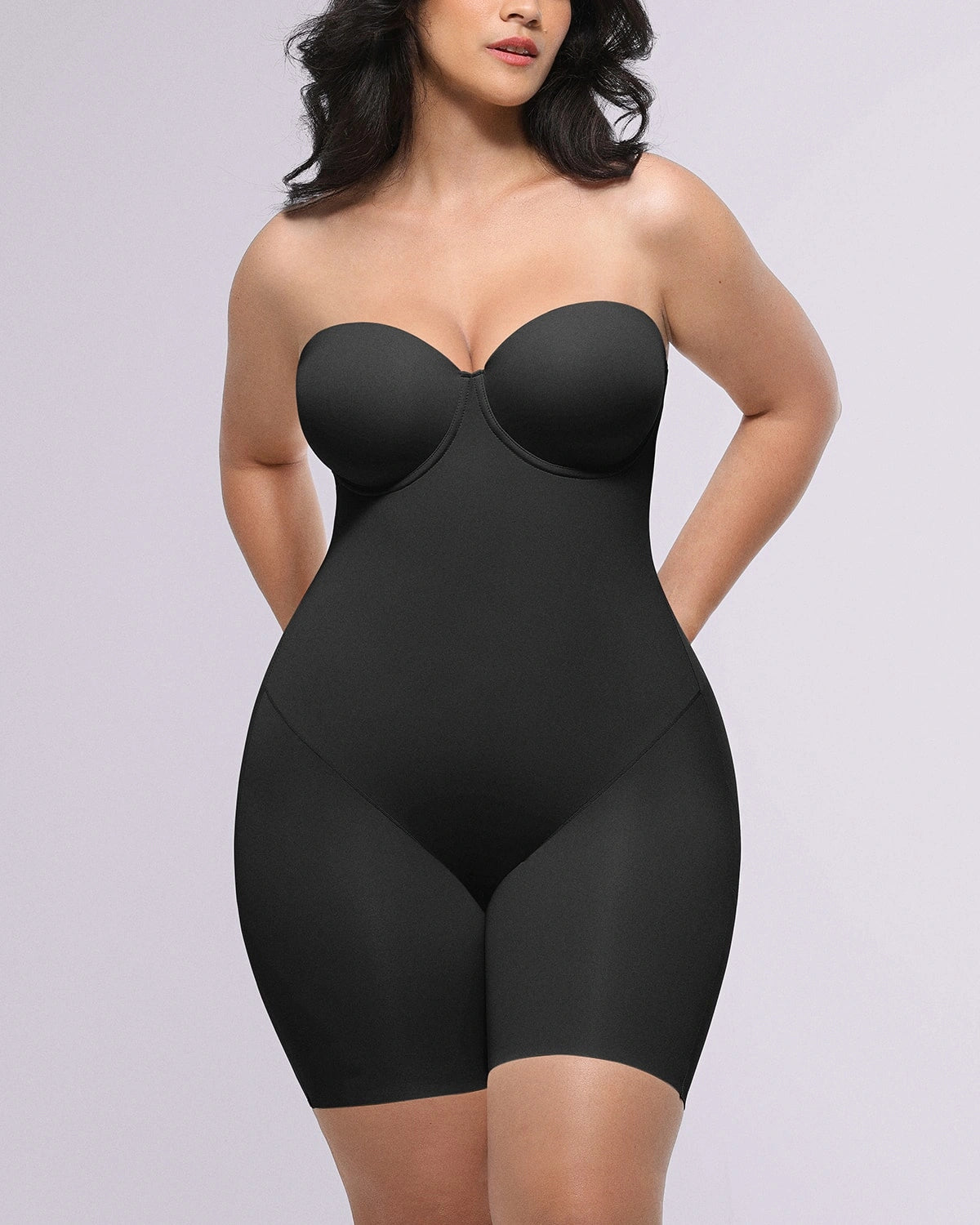 Bare Essentials™ AirSlim® Strapless Mid Thigh Bodysuit、mySite、bengalsvssteelers