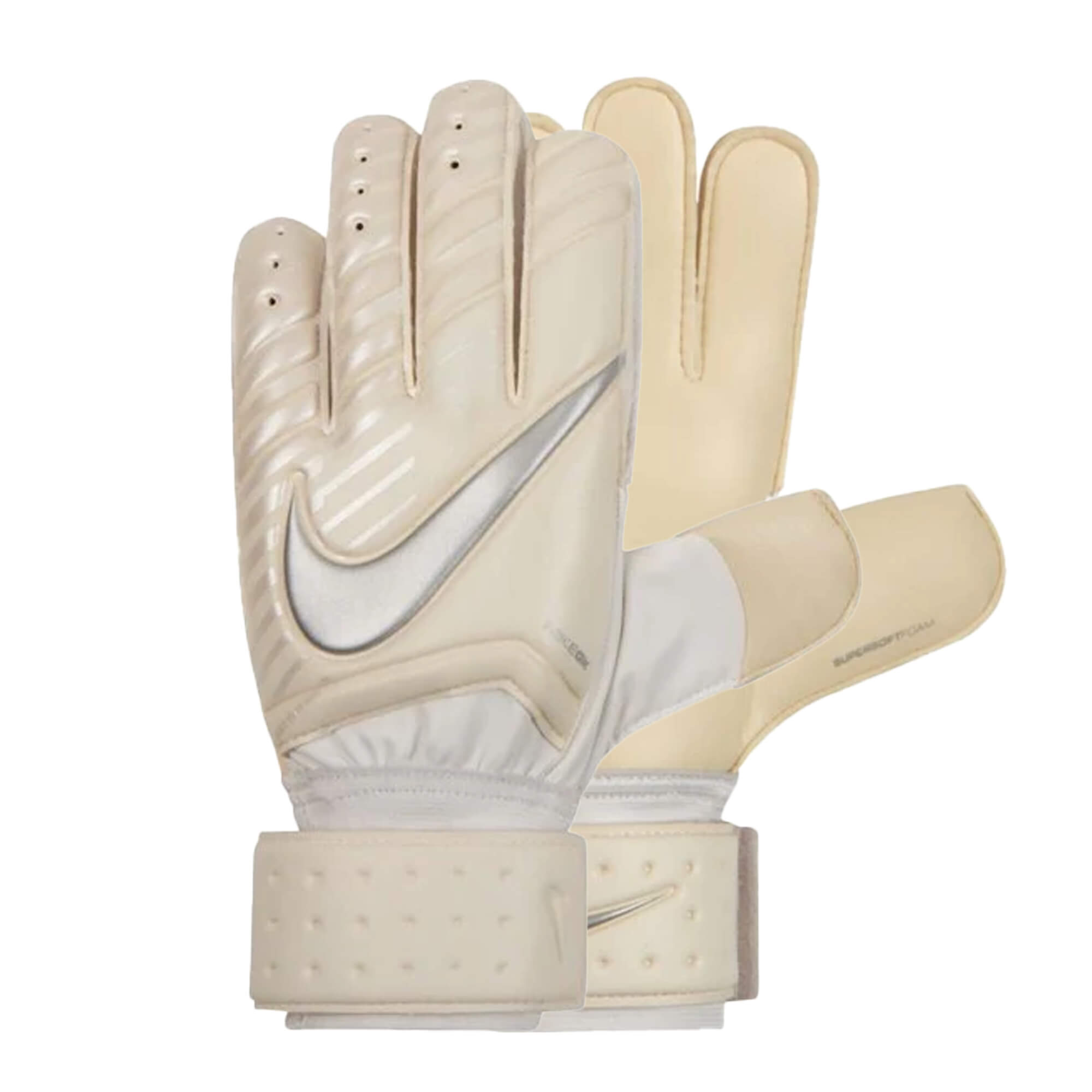 Nike Men's Spyne Pro Goalkeeper Gloves White/Chrome、mySite、noshort