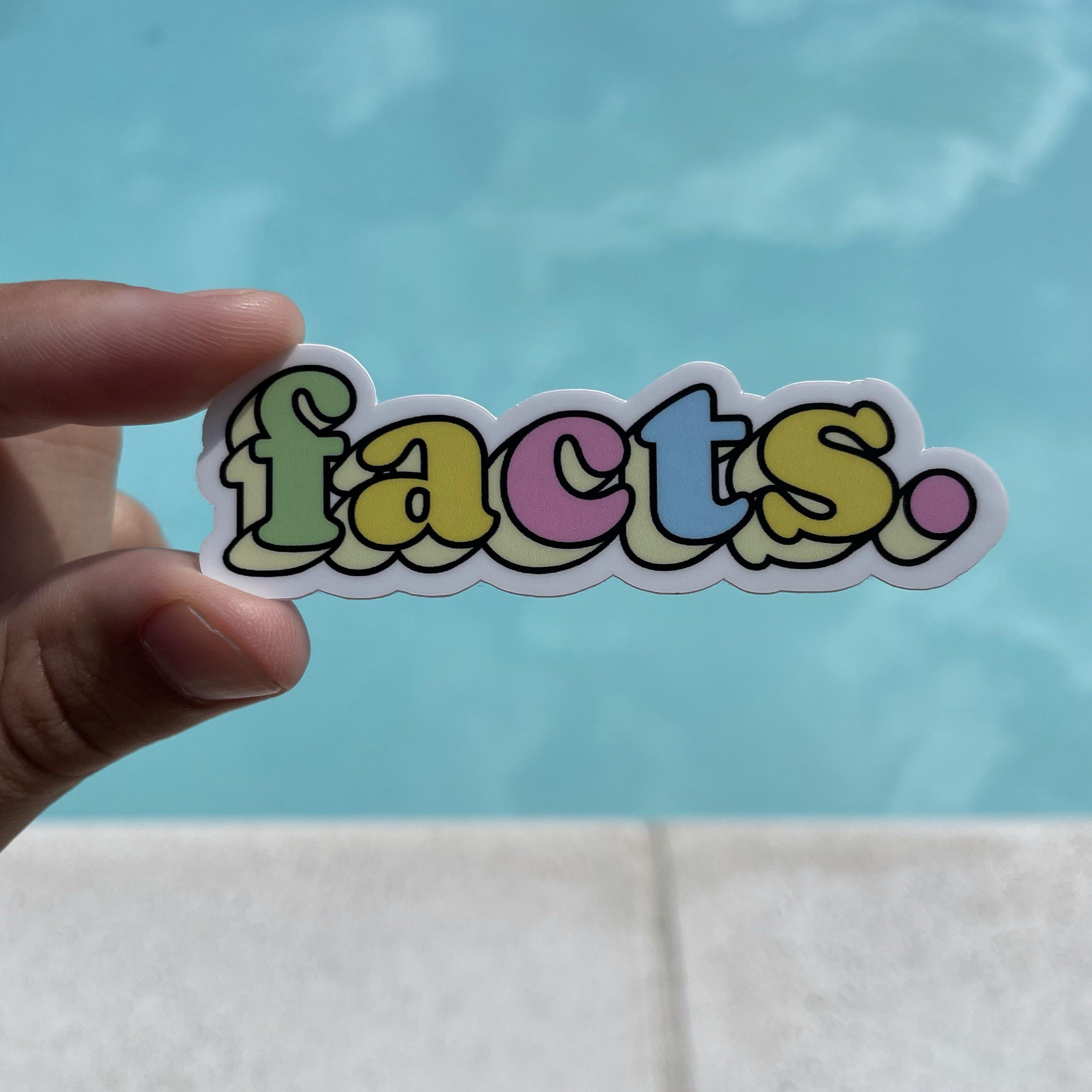 Facts. Bold Multicolor Aesthetic Sticker、mySite、elrpsem3k