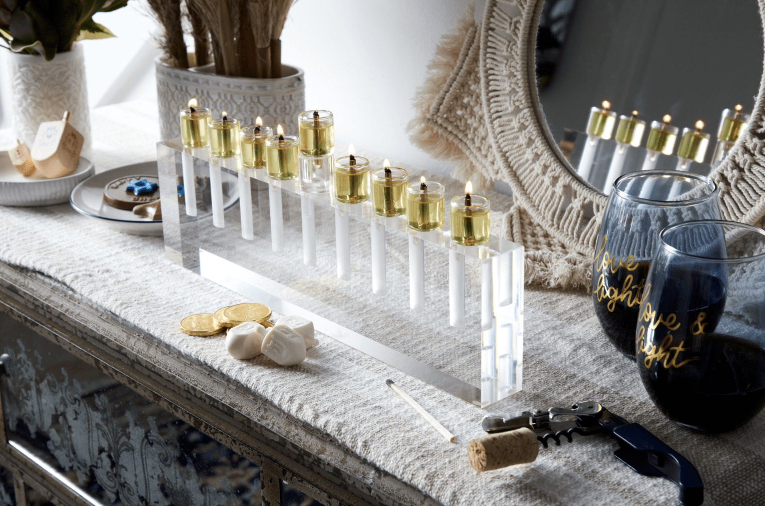 Acrylic Oil Menorah - (Choice of Colors)、mySite、topwebapps