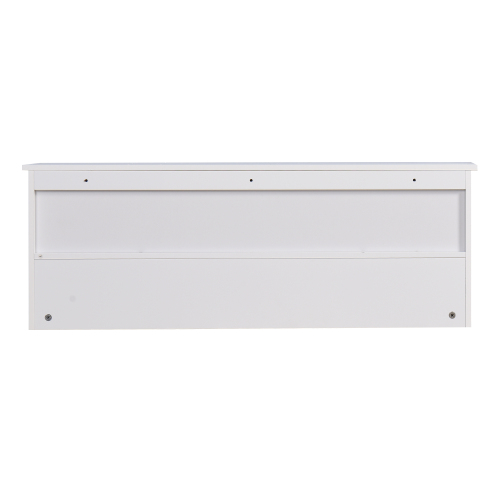 White Entryway Wall Mounted Coat Rack with 4 Dual Hooks Living Room Wooden Storage Shelf、、casual