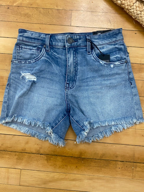 Kut From The Kloth 4” Jane High Rise Long Interlace Wash Denim Shorts、mySite、garagedoors4me
