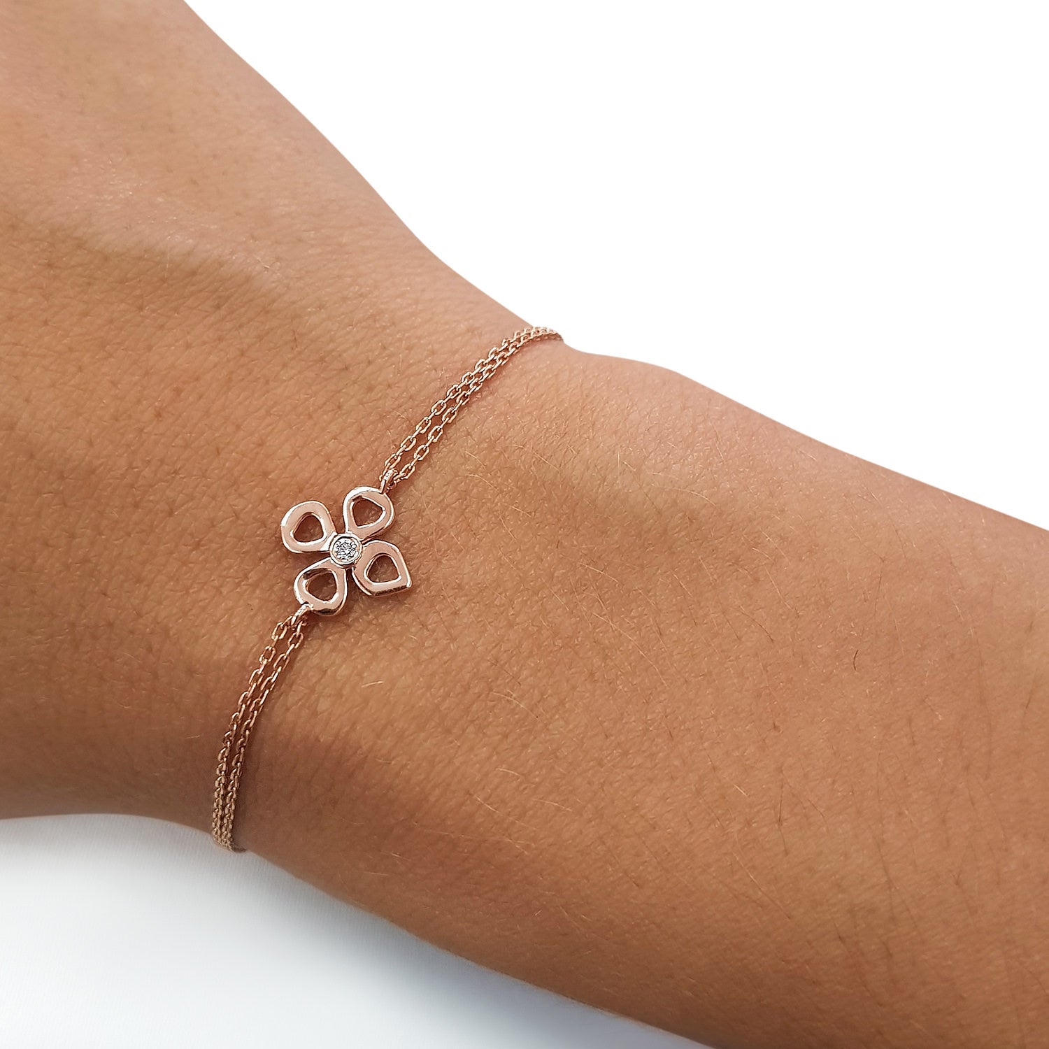 Dolores Lab Grown Diamonds Bracelet (0.02 Carat) -14K Rose Gold、mySite、hinf8tx79