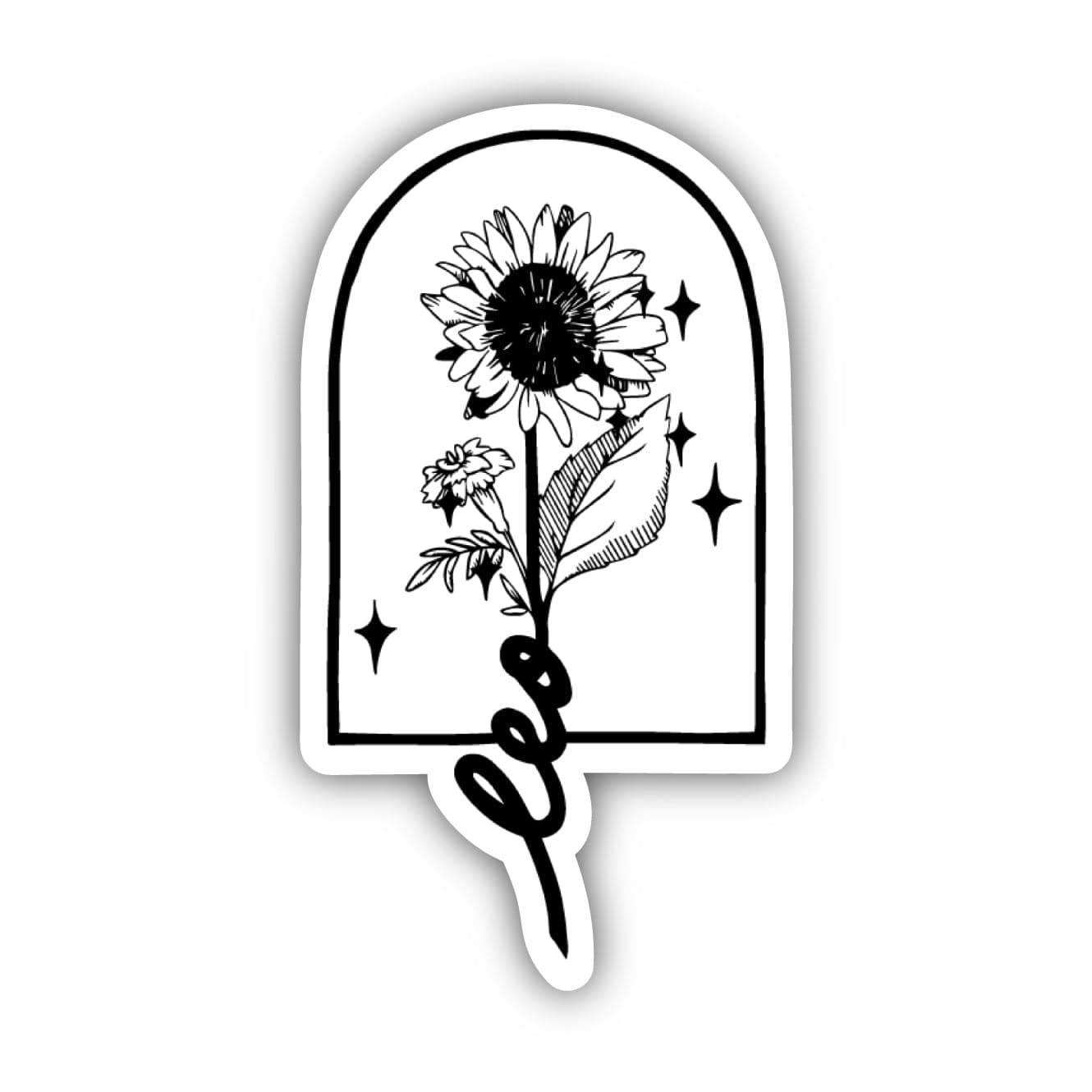  Leo Marigold & Sunflower Zodiac Sticker、mySite、ghnorth