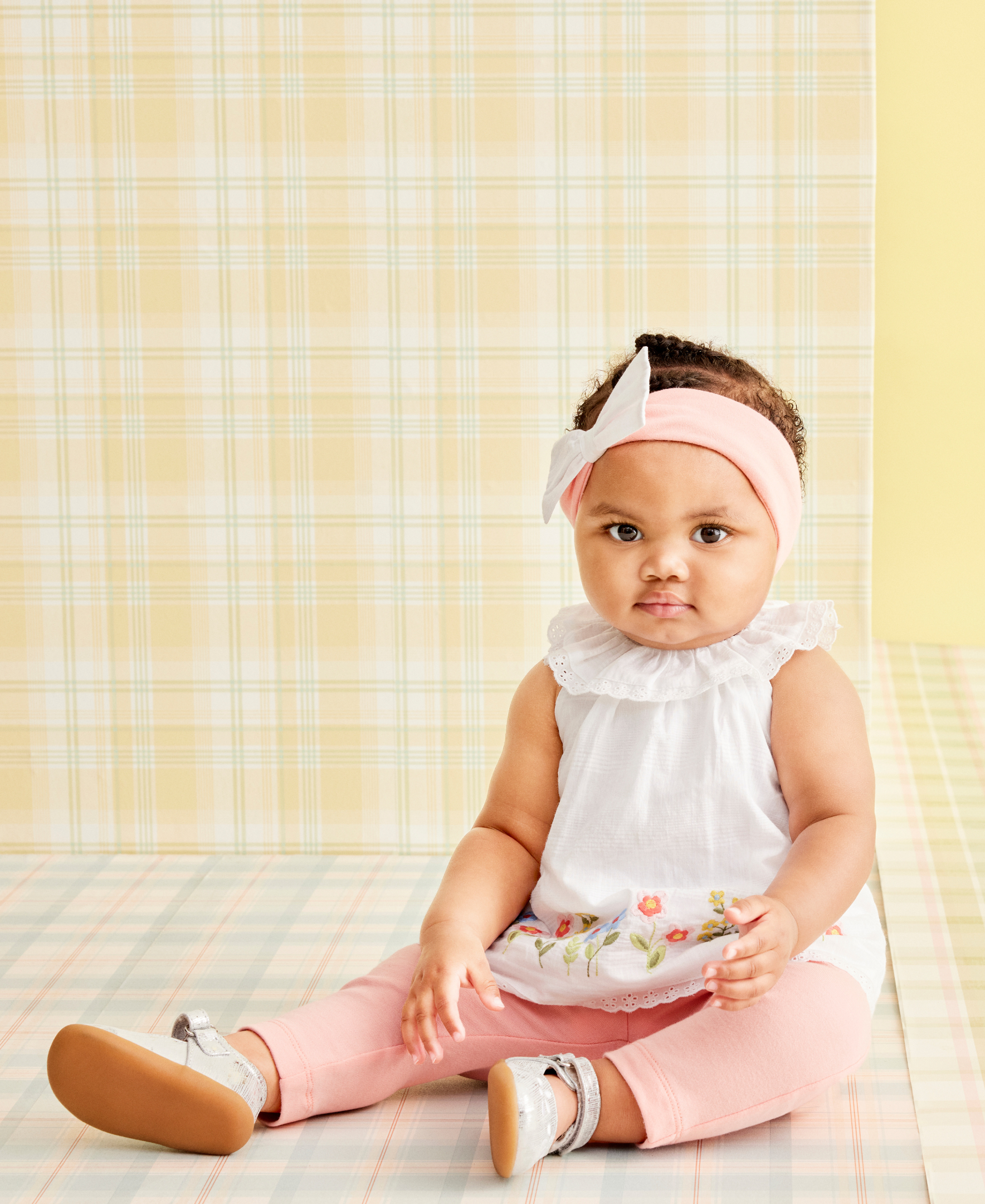  Floral Border Woven Tunic Set (3M-12M)、mySite、layawaytickets