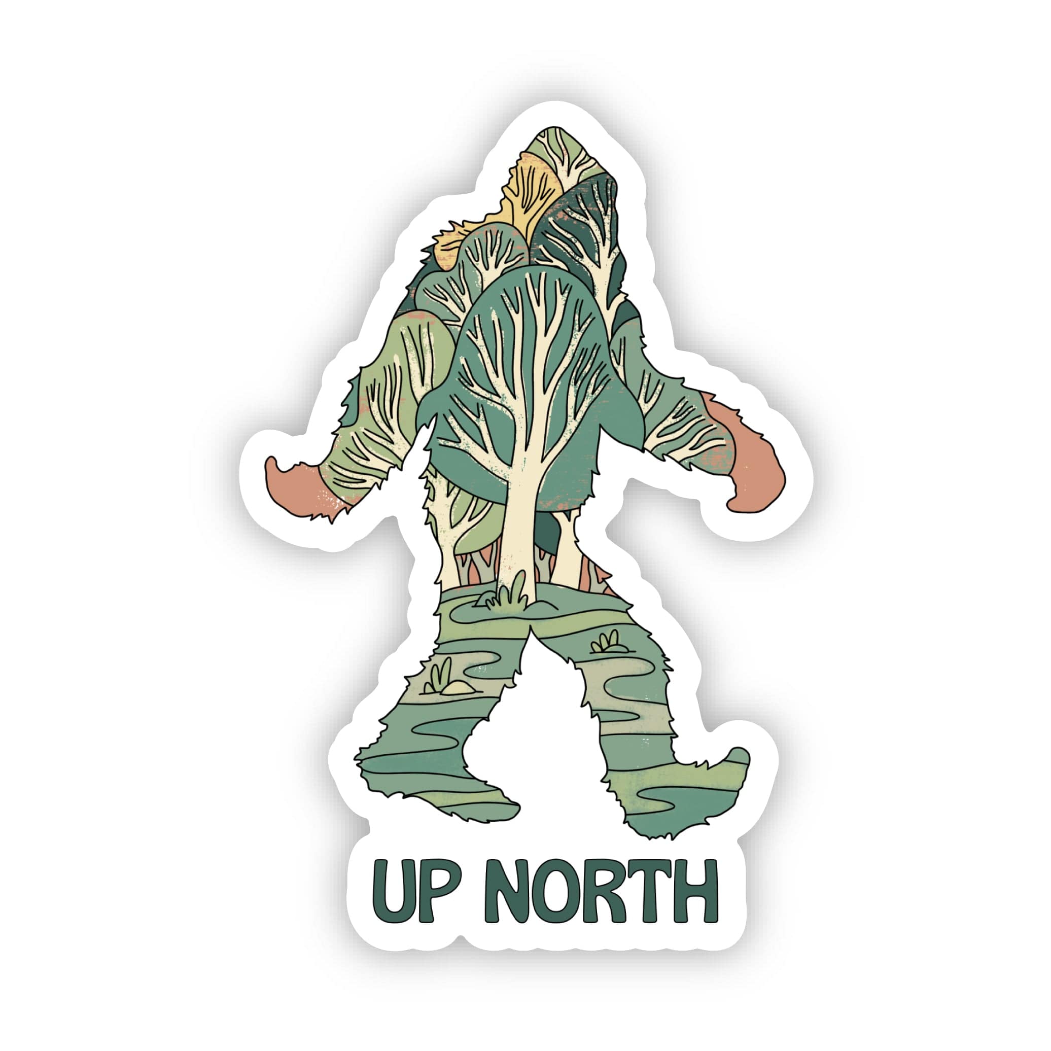  Up North Bigfoot Woods Sticker、mySite、ghnorth