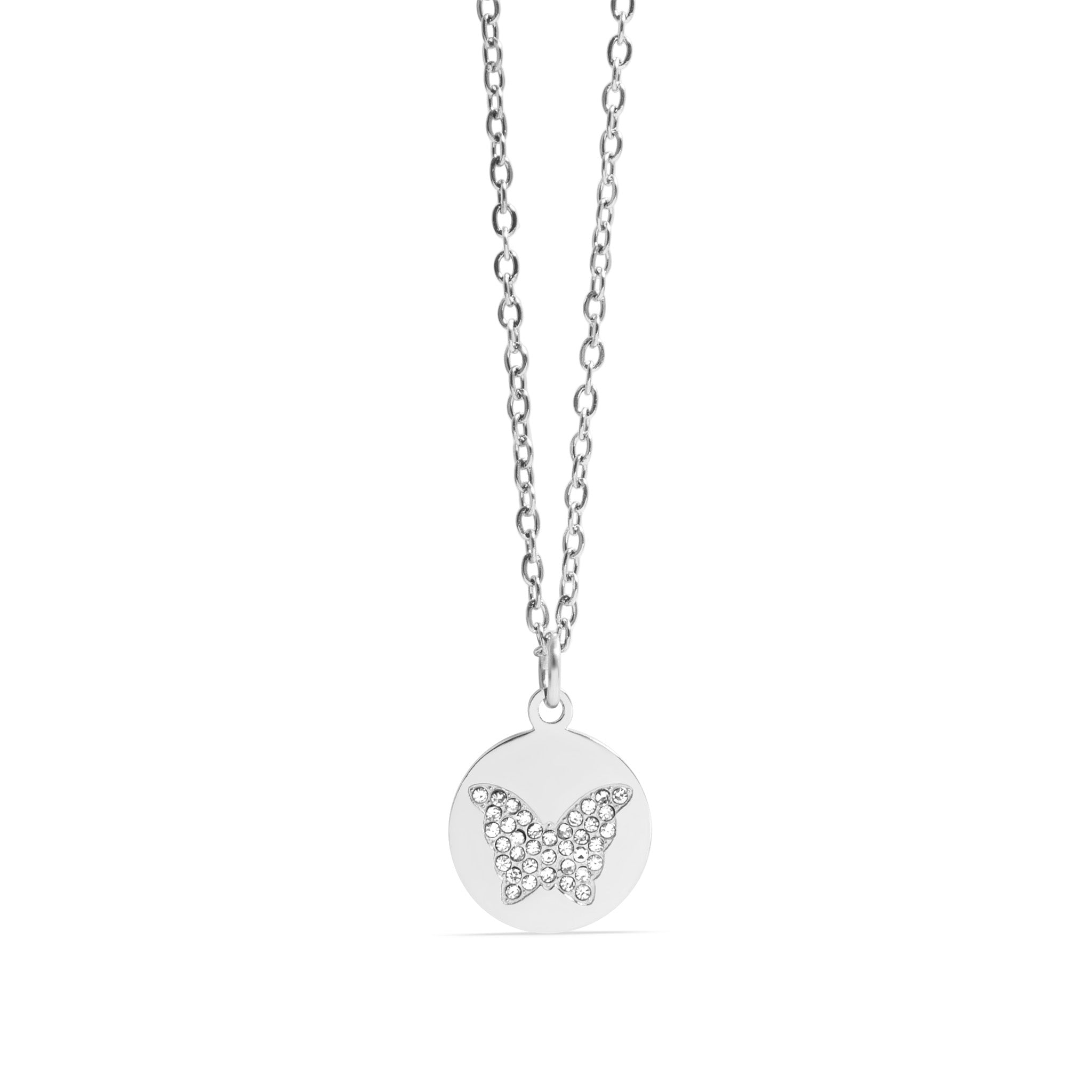 18K Gold PVD Stainless Steel Stone Butterfly Pendant Necklace / CHN0085、mySite、dreamappss