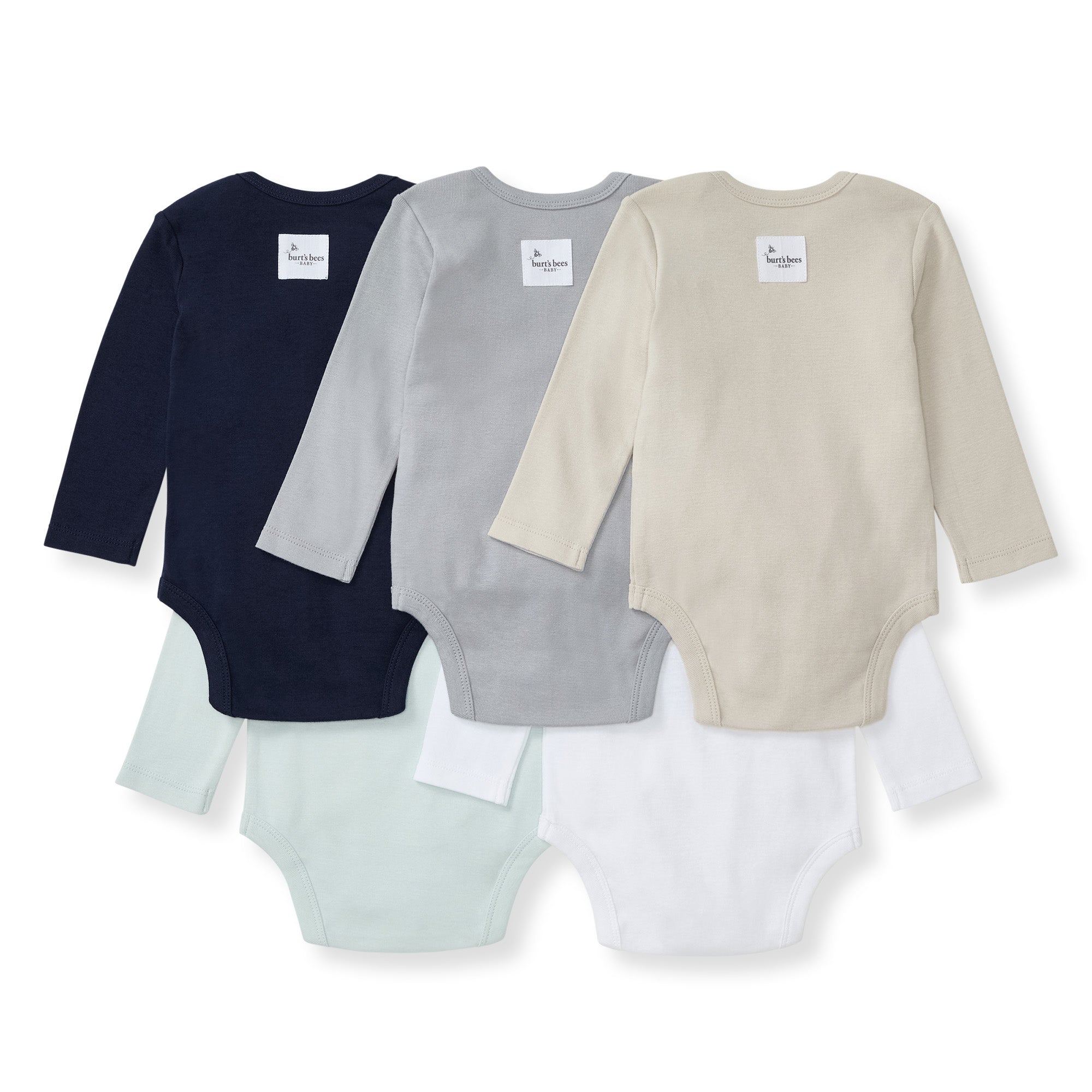  Solid Organic Cotton Long Sleeve Baby Bodysuits 5 Pack - Midnight、mySite、layawaytickets