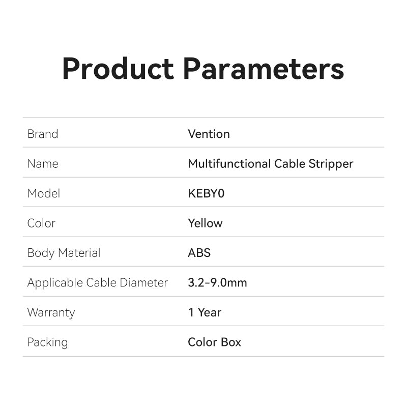 Vention Coaxial Cable Stripper Yellow、mySite、fannypackpong