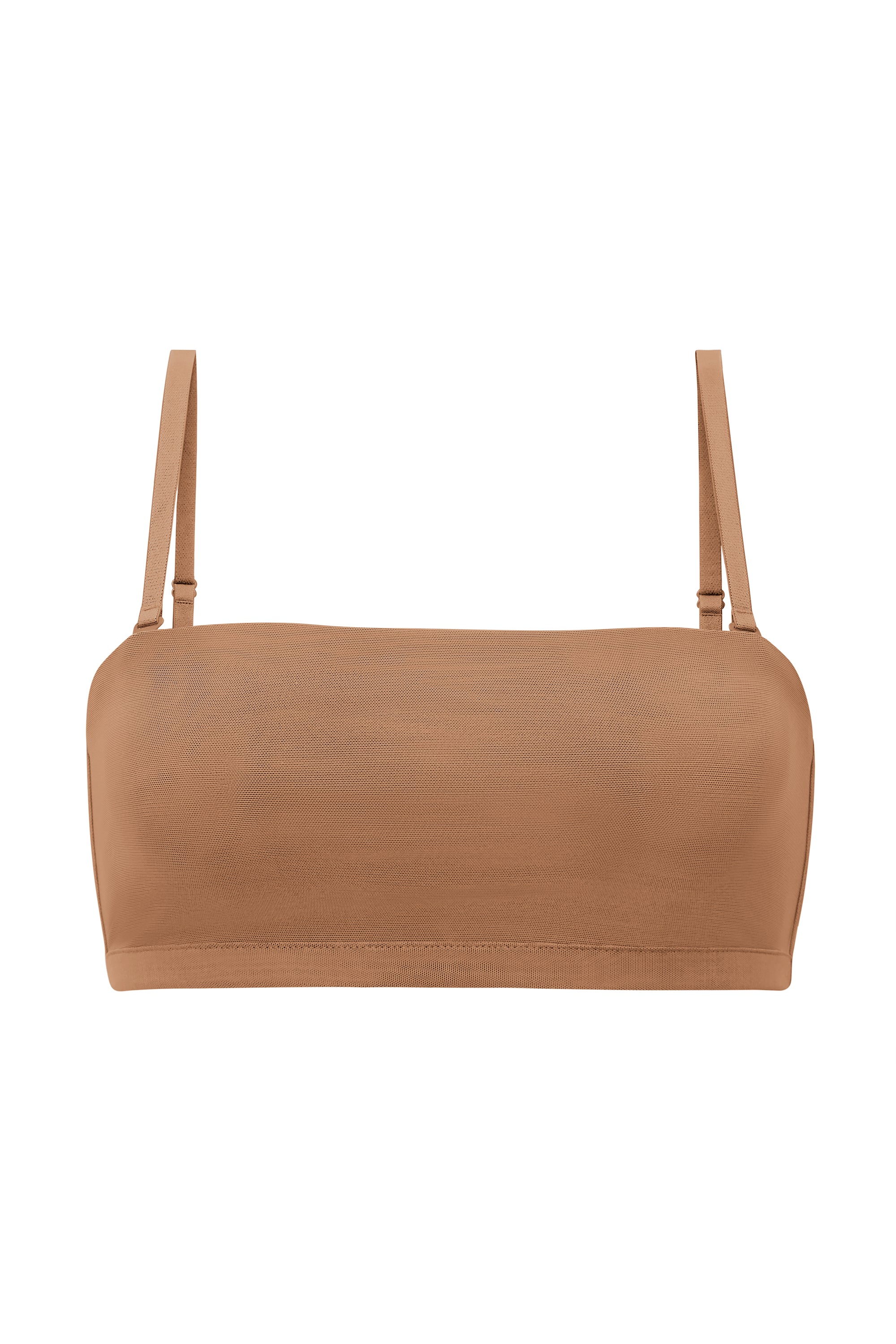 Soft Mesh Bandeau Bra in Honey、mySite、solidvoid