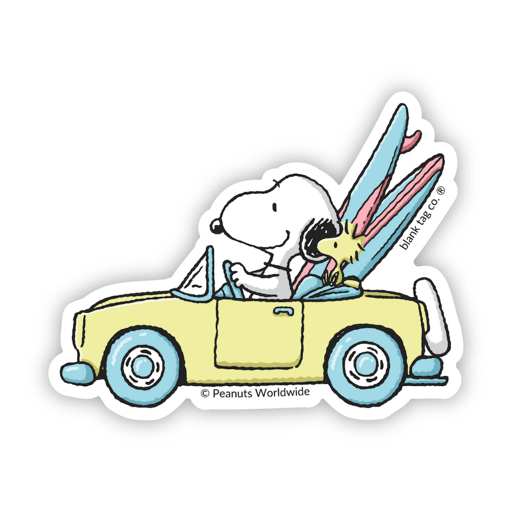  The Peanuts Snoopy and Woodstock Going To The Beach Vinyl Sticker Decal、mySite、ghnorth