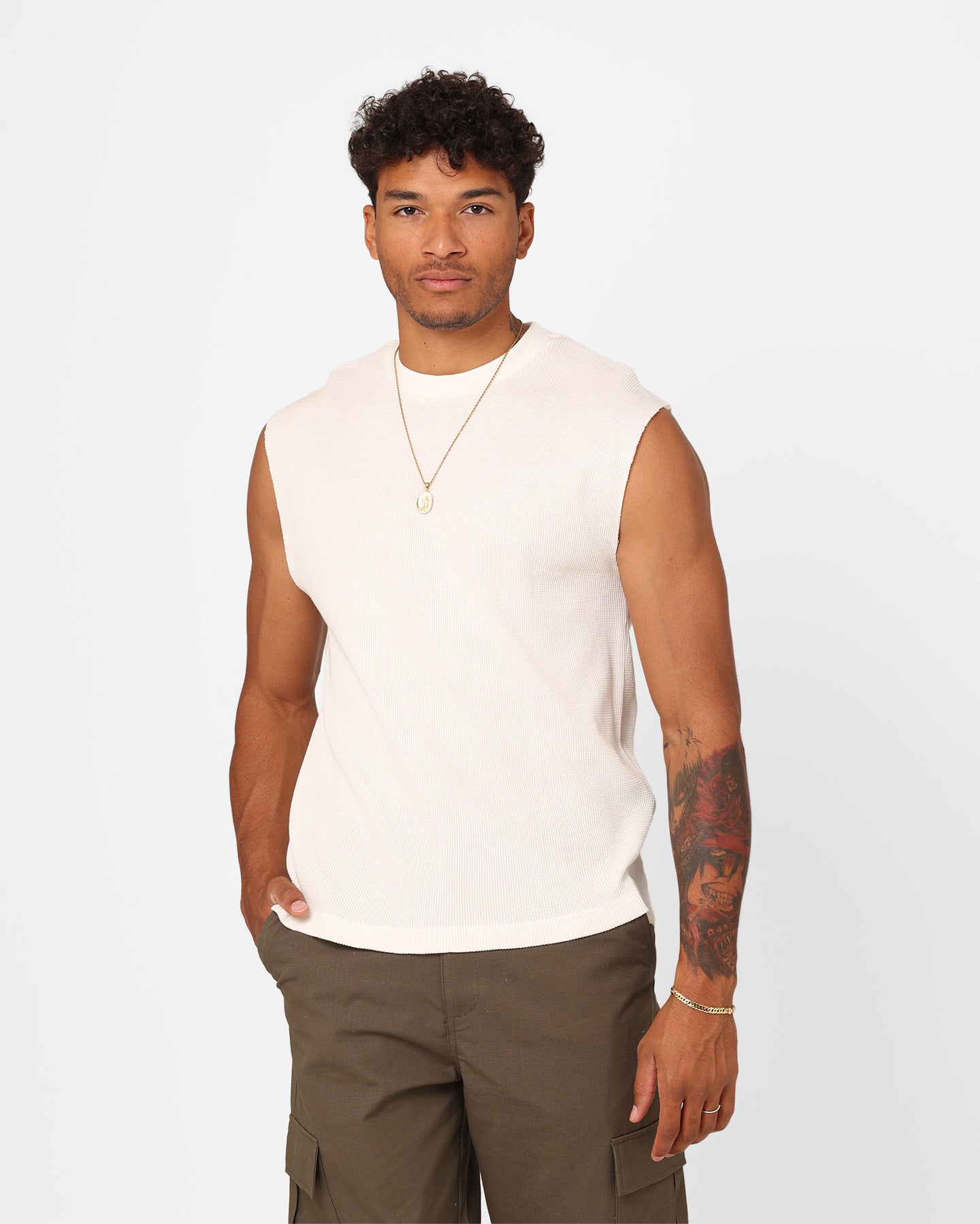 XXIII Waffle Muscle Singlet White、mySite、zt4zffjzw