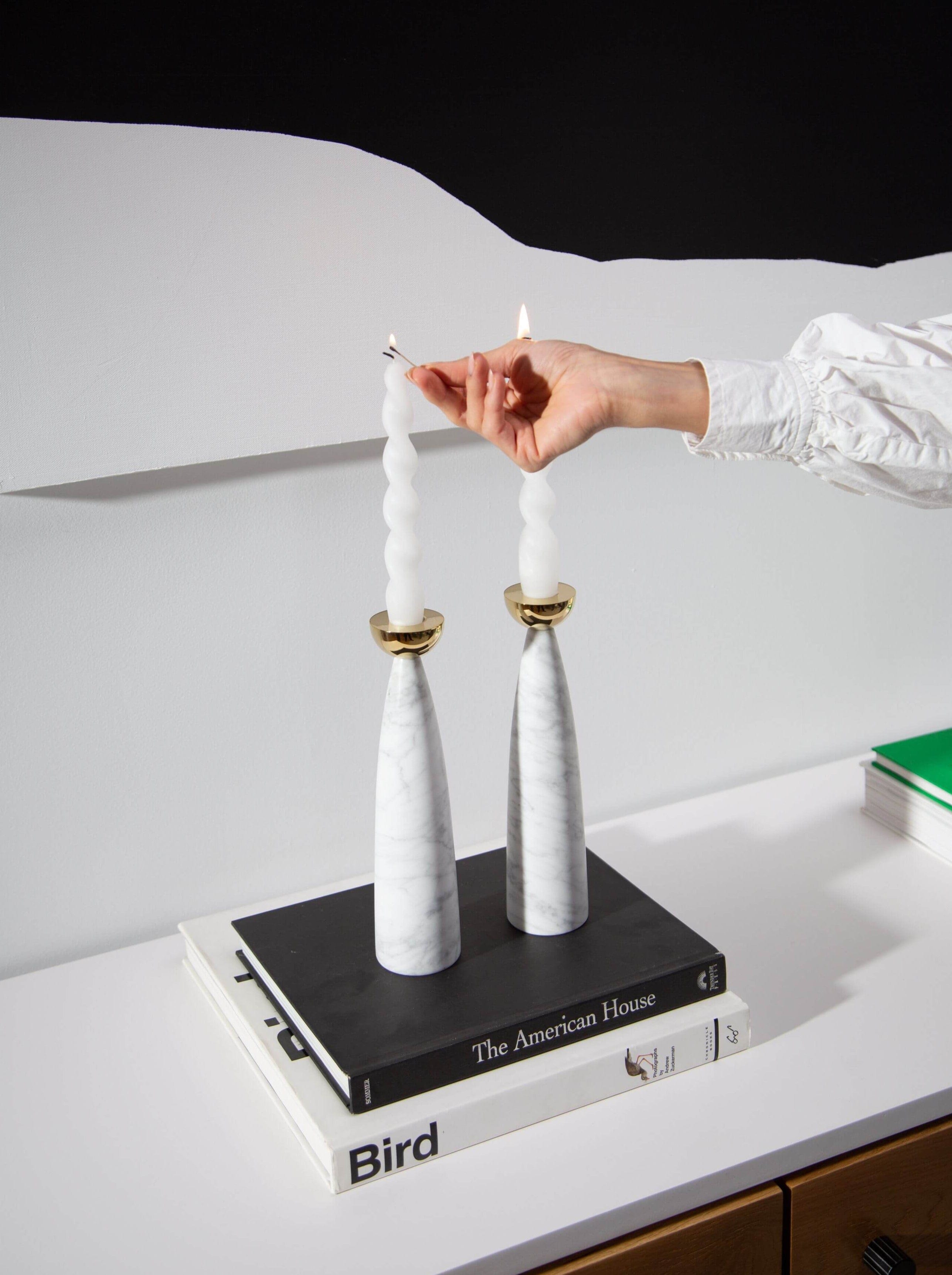 Coluna Marble Candlesticks by Anna New York - Gold、mySite、topwebapps