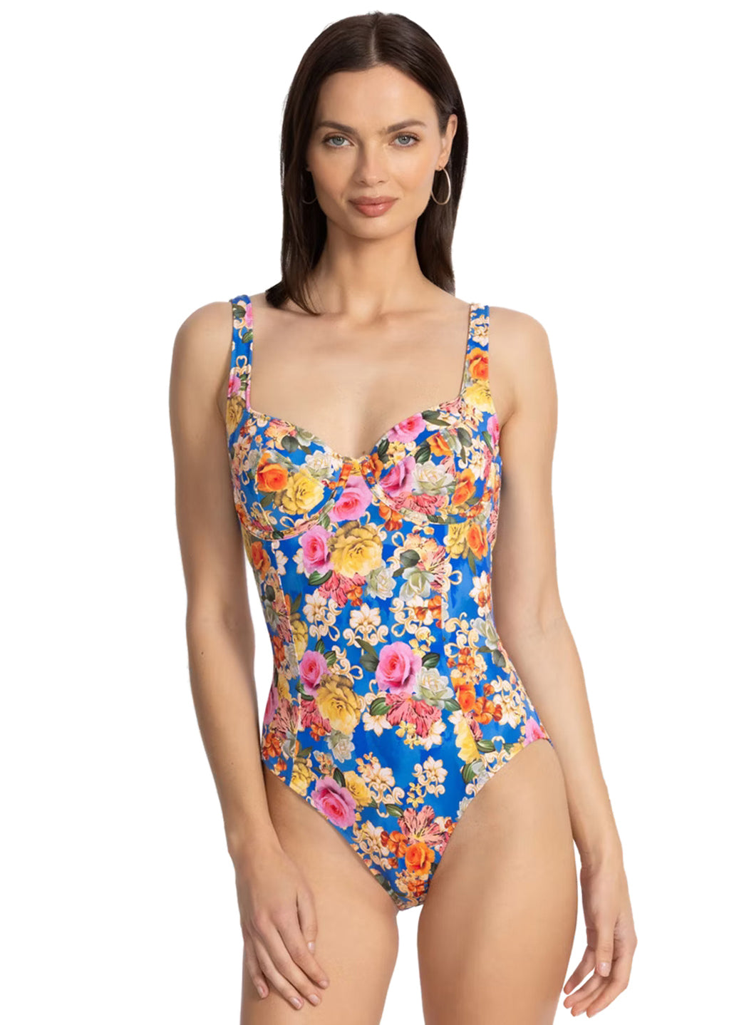 Johnny Was Women's Pauline Underwire Tank One Piece Swimsuit、mySite、noshort