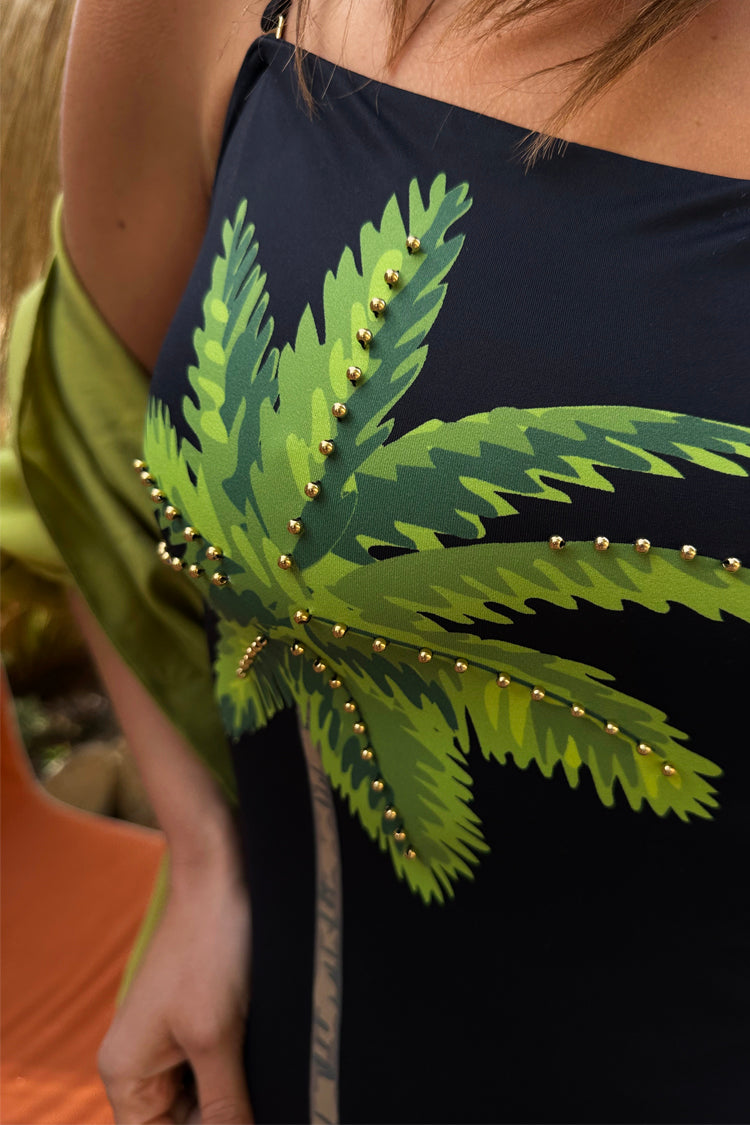 Black Palm Bandeau Swimsuit、mySite、solidvoid