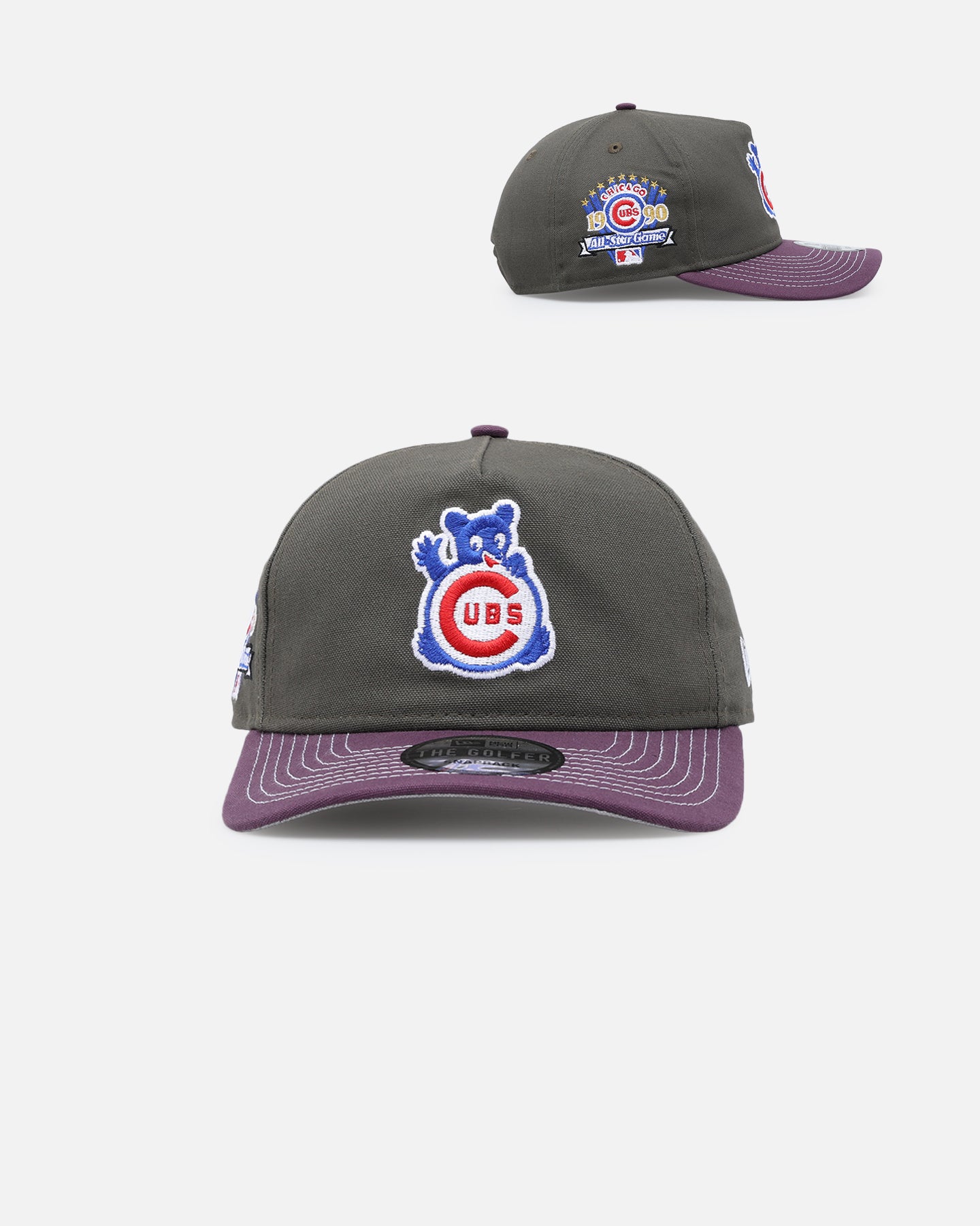 New Era Chicago Cubs 'Contrast Visor' Pre-Curved Golfer Snapback Moss/Plum、mySite、zt4zffjzw
