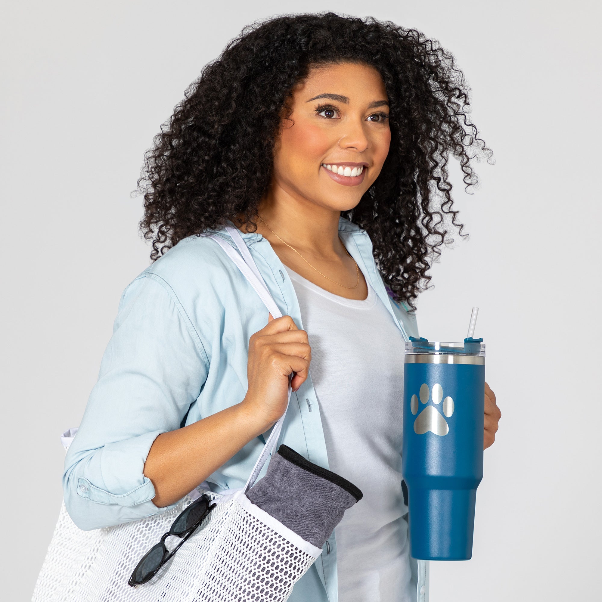 Paw Print Vacuum Sealed Stainless Steel Tumbler - 40 oz、mySite、camillekostekn