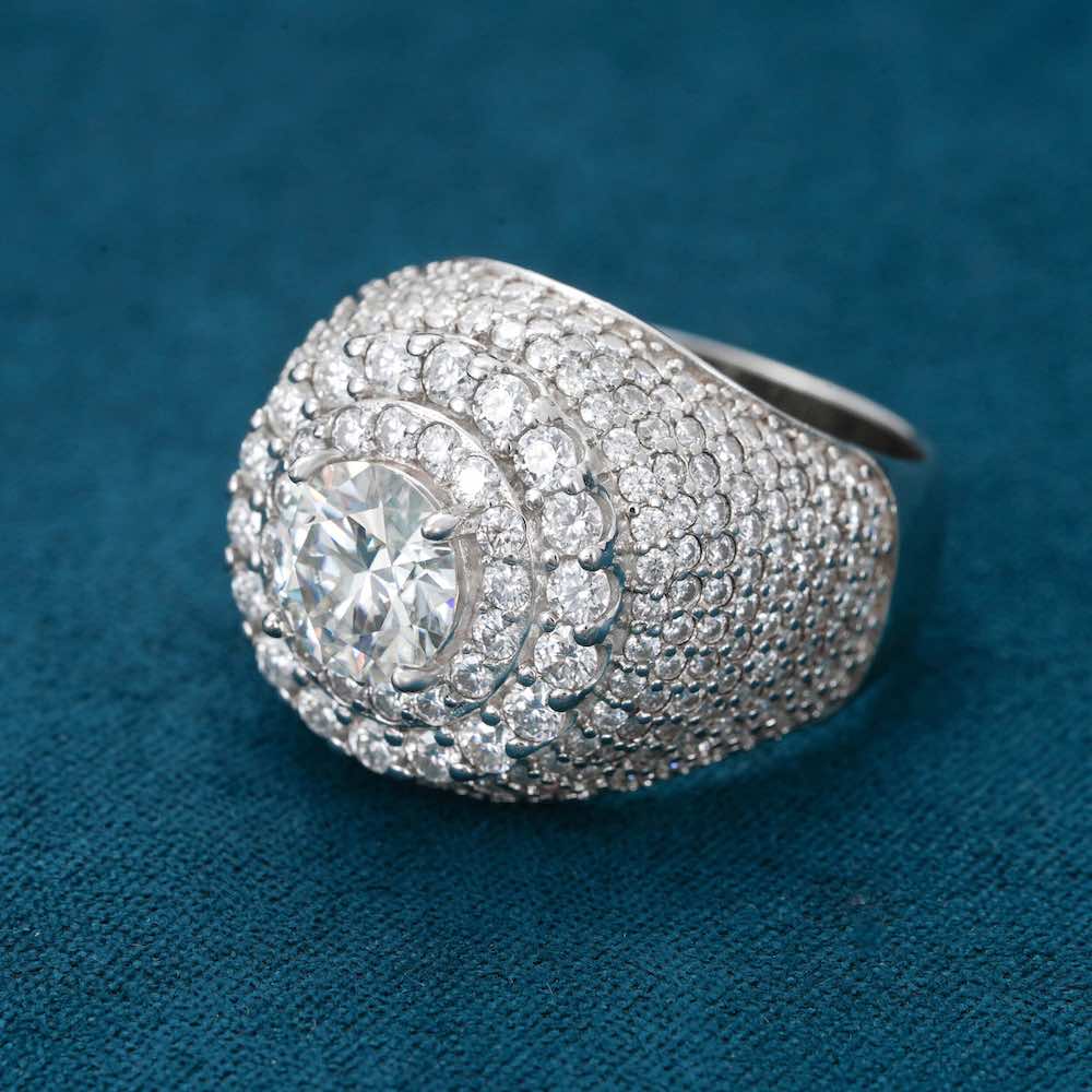 Moissanite Double Halo Signet Ring 14K Gold、mySite、hinf8tx79