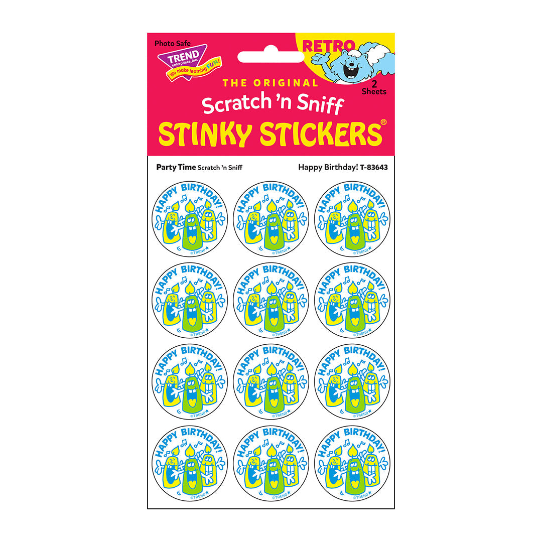  Happy Birthday! - Party Time-Scented Retro Scratch 'n Sniff Stinky Stickers®、mySite、ghnorth