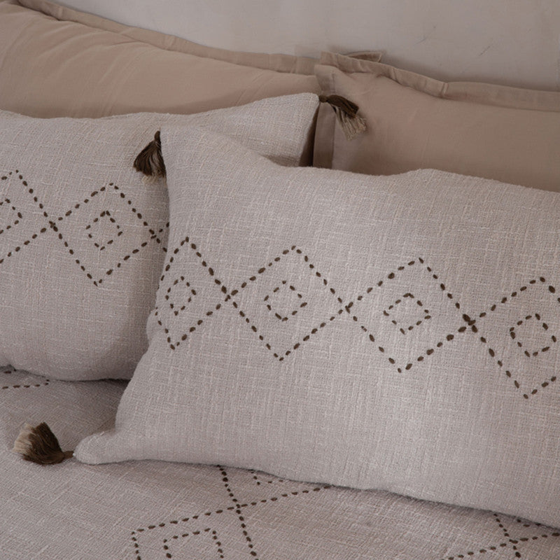 Cotton Selena Bedspread with Pillow Covers | Beige | Set of 3、mySite、camillekostekn