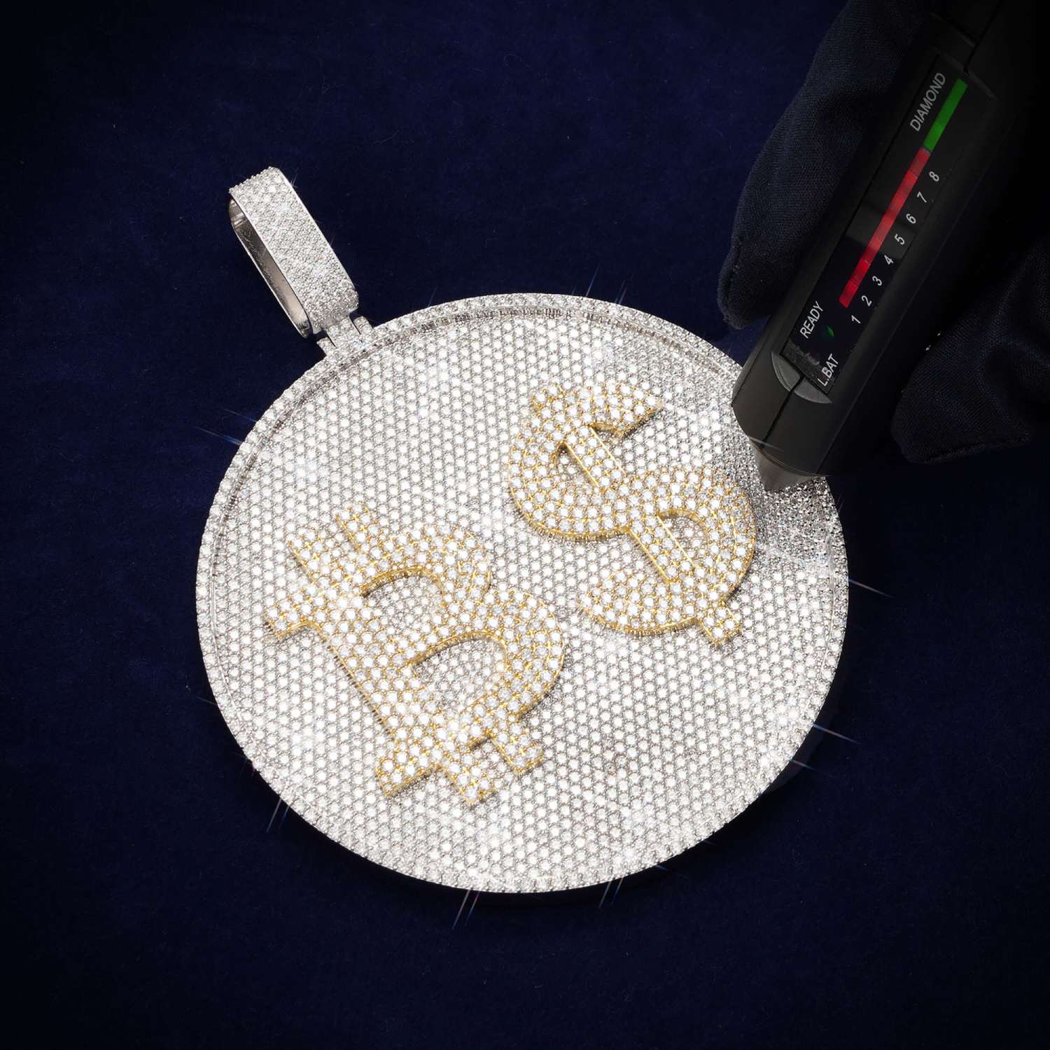 Custom 鈧? Moissanite Circle Pendant 14K Gold、mySite、hinf8tx79