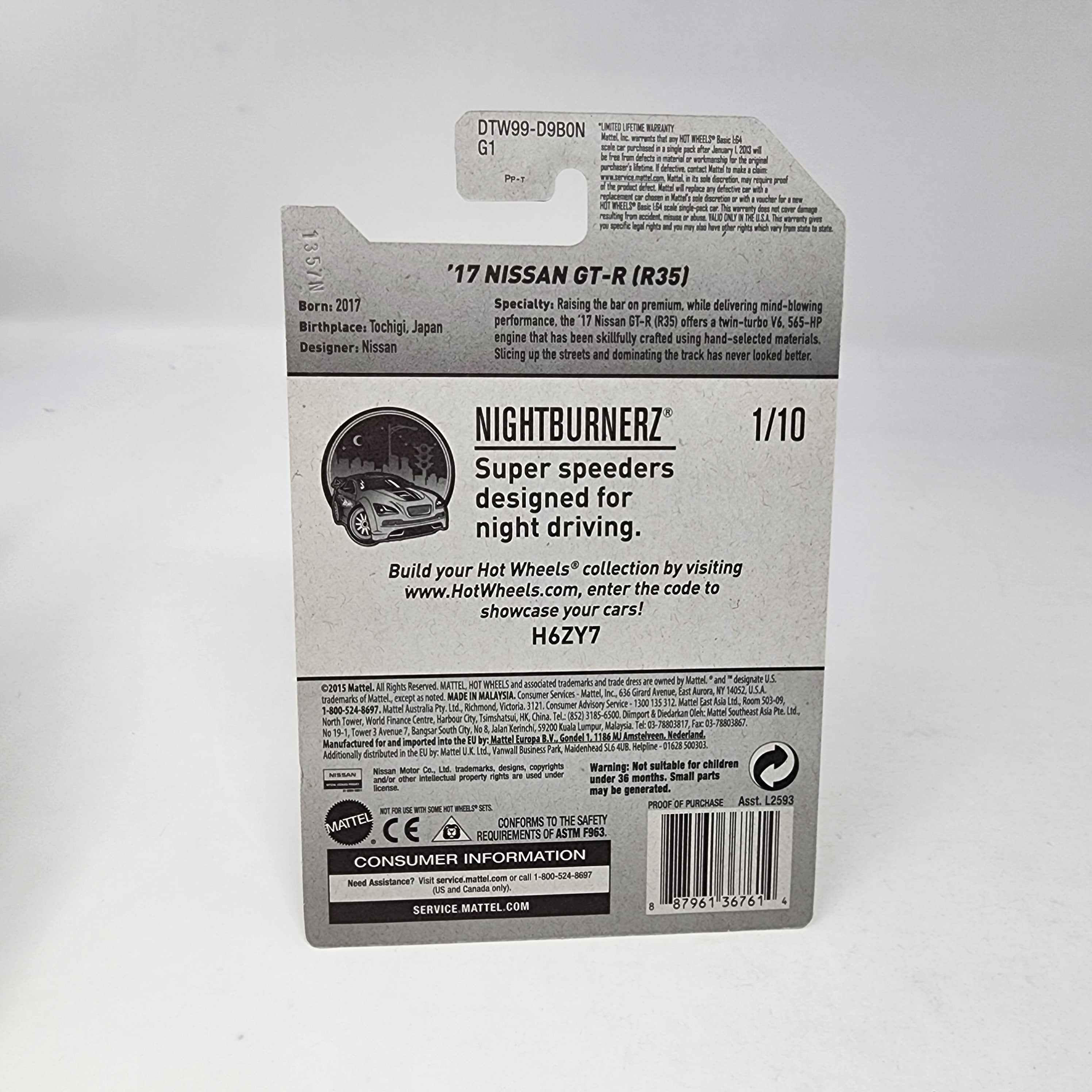 '17 Nissan GT-R R35 #282 * Orange * Hot Wheels 2017 w/ Factory Holo、mySite、hgirdovlk