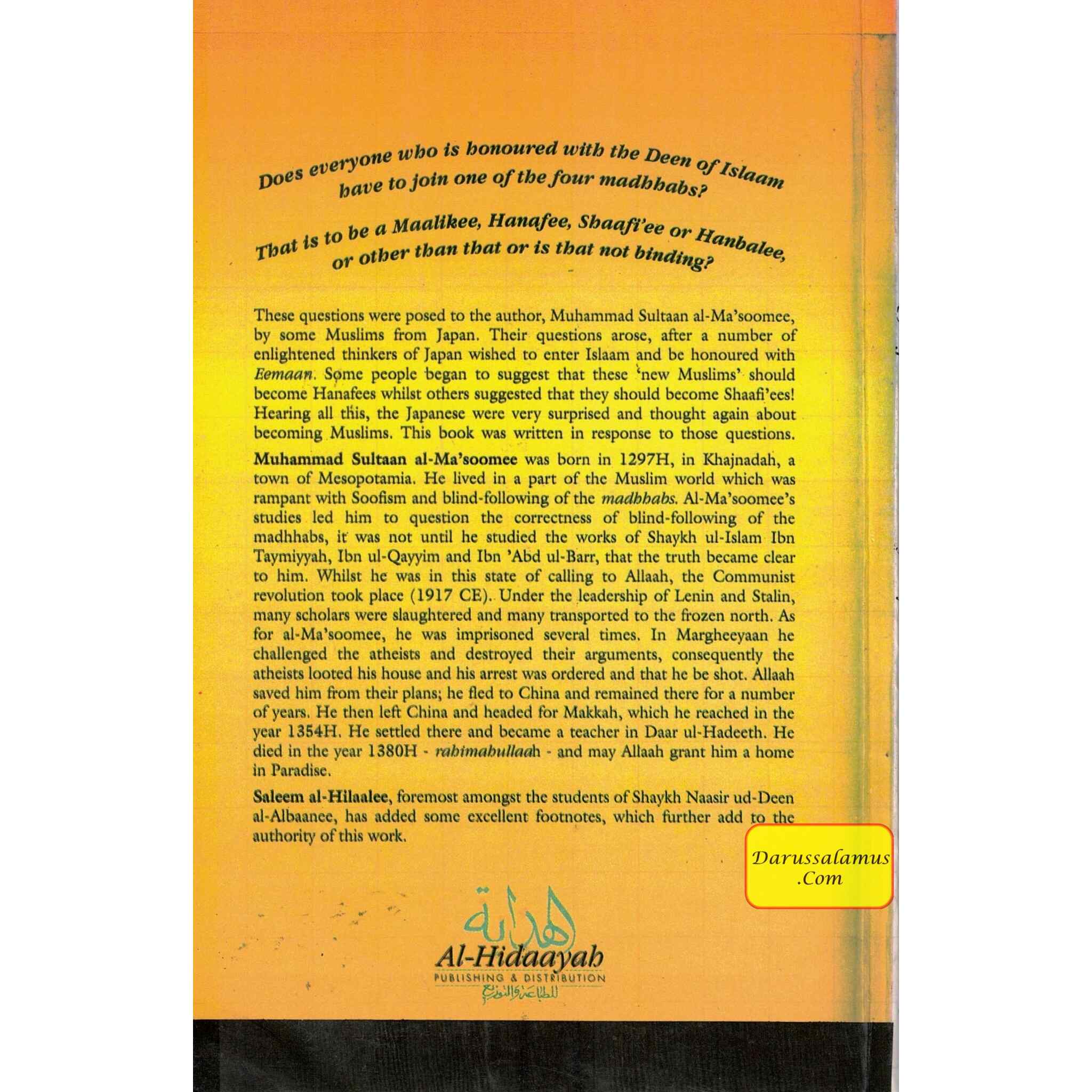 Blind Following of Madhhabs By Muhammad Sultaan al-Ma'soomee , Saleem al-Hilaalee、mySite、topwebapps