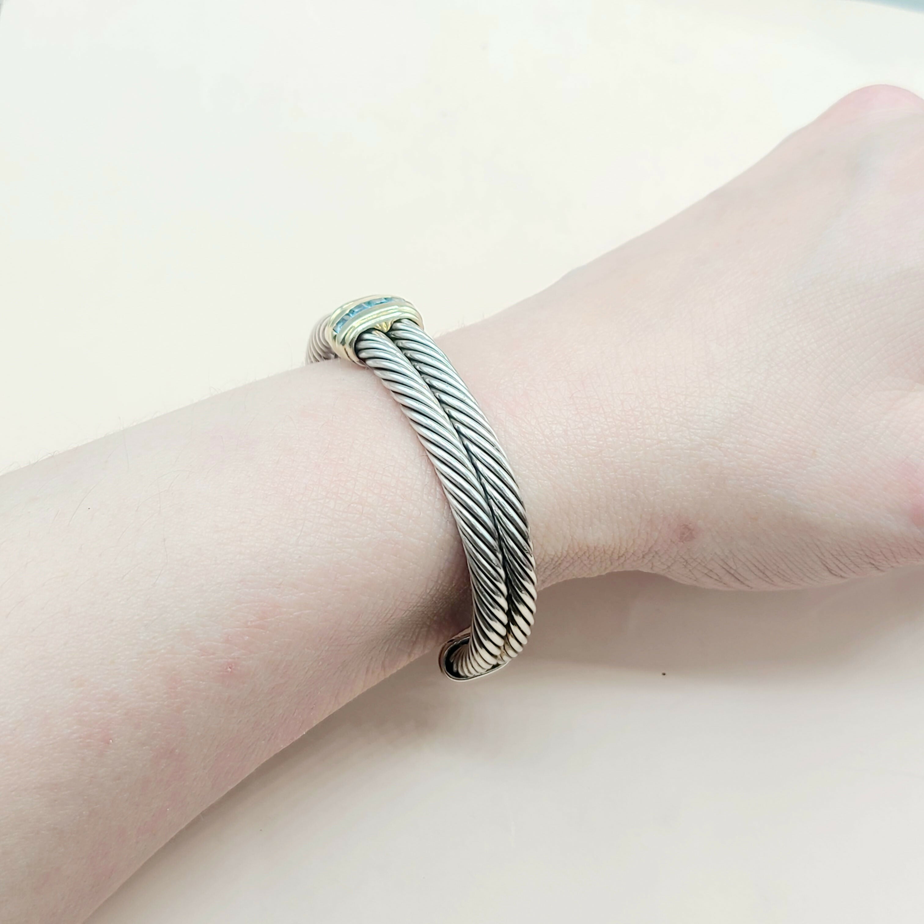 David Yurman Double Cable Renaissance Bracelet Blue Topaz、mySite、hinf8tx79