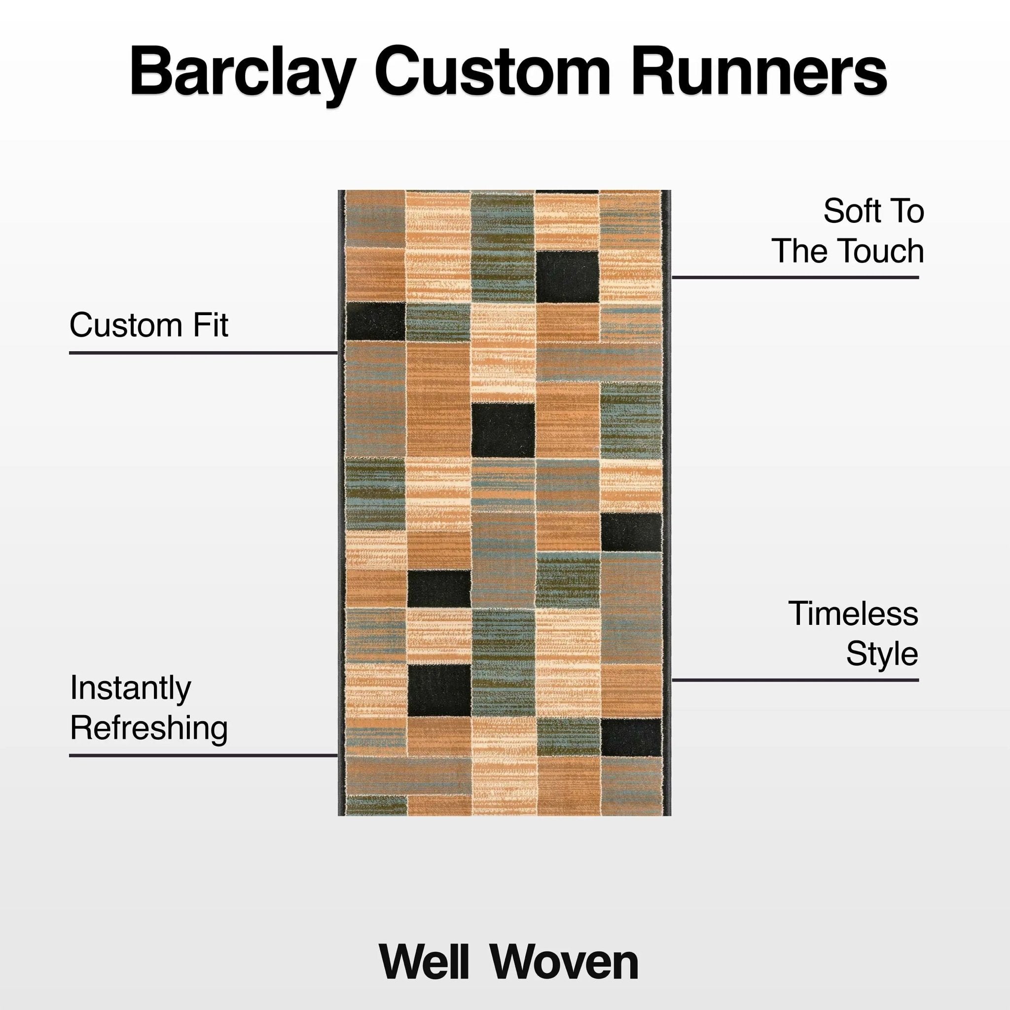 Custom Size Runner Yaren Geometric Modern Blue 27 Inch Wide x Choose Your Length Hallway Runner Rug、mySite、gigharbornorthrealestate