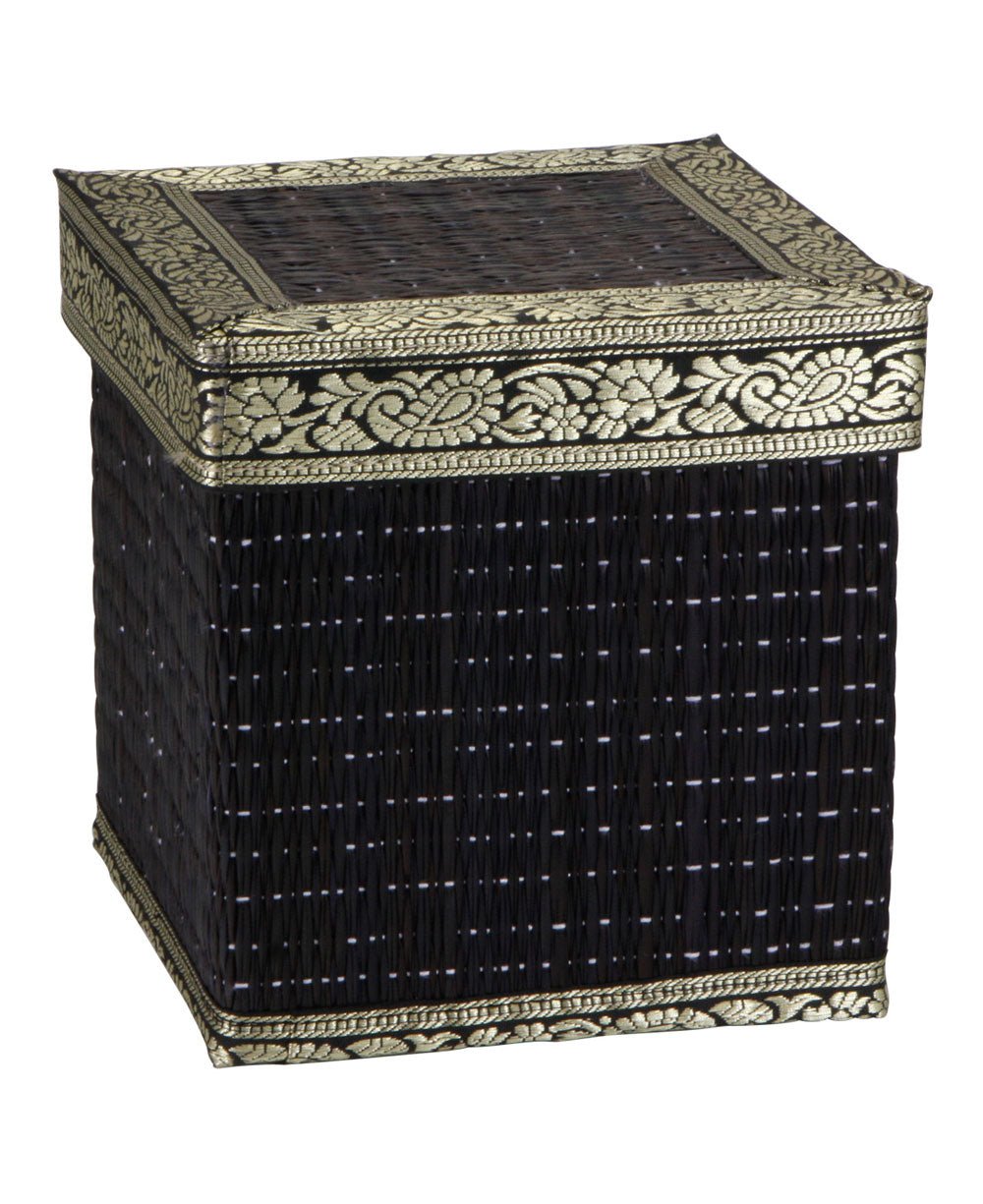 Fair Trade Seagrass Decorative Indian Border Storage Box、mySite、topwebapps