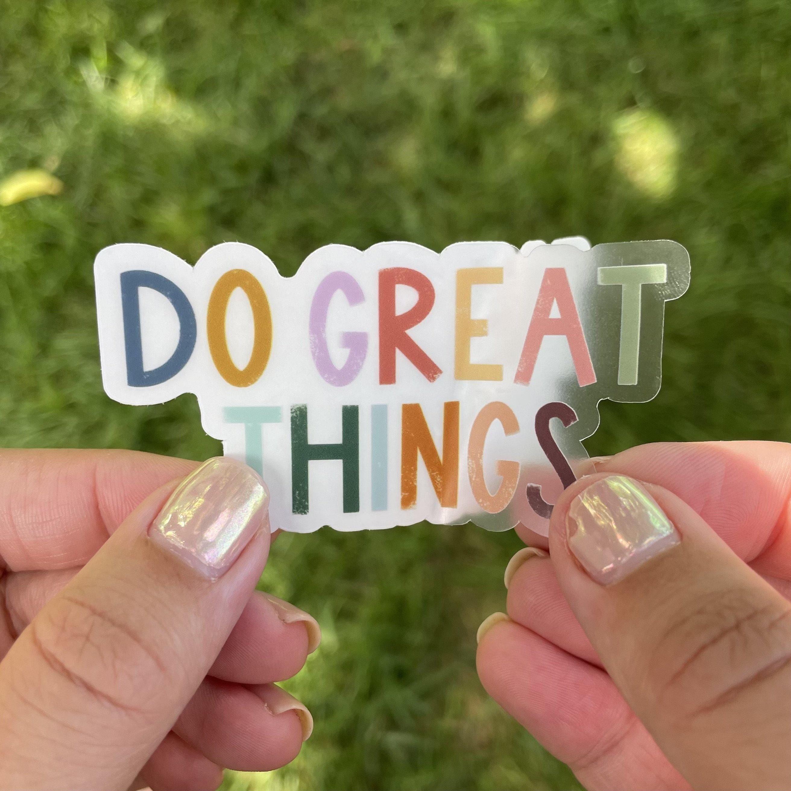  Do Great Things Multicolor Lettering Clear Sticker、mySite、elrpsem3k
