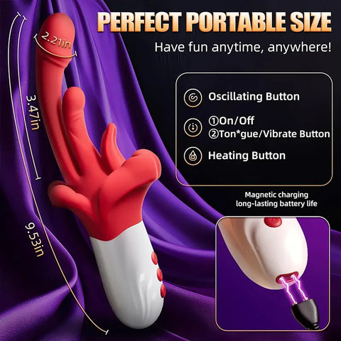 Heated Rose Vibrator with Licking Motion
