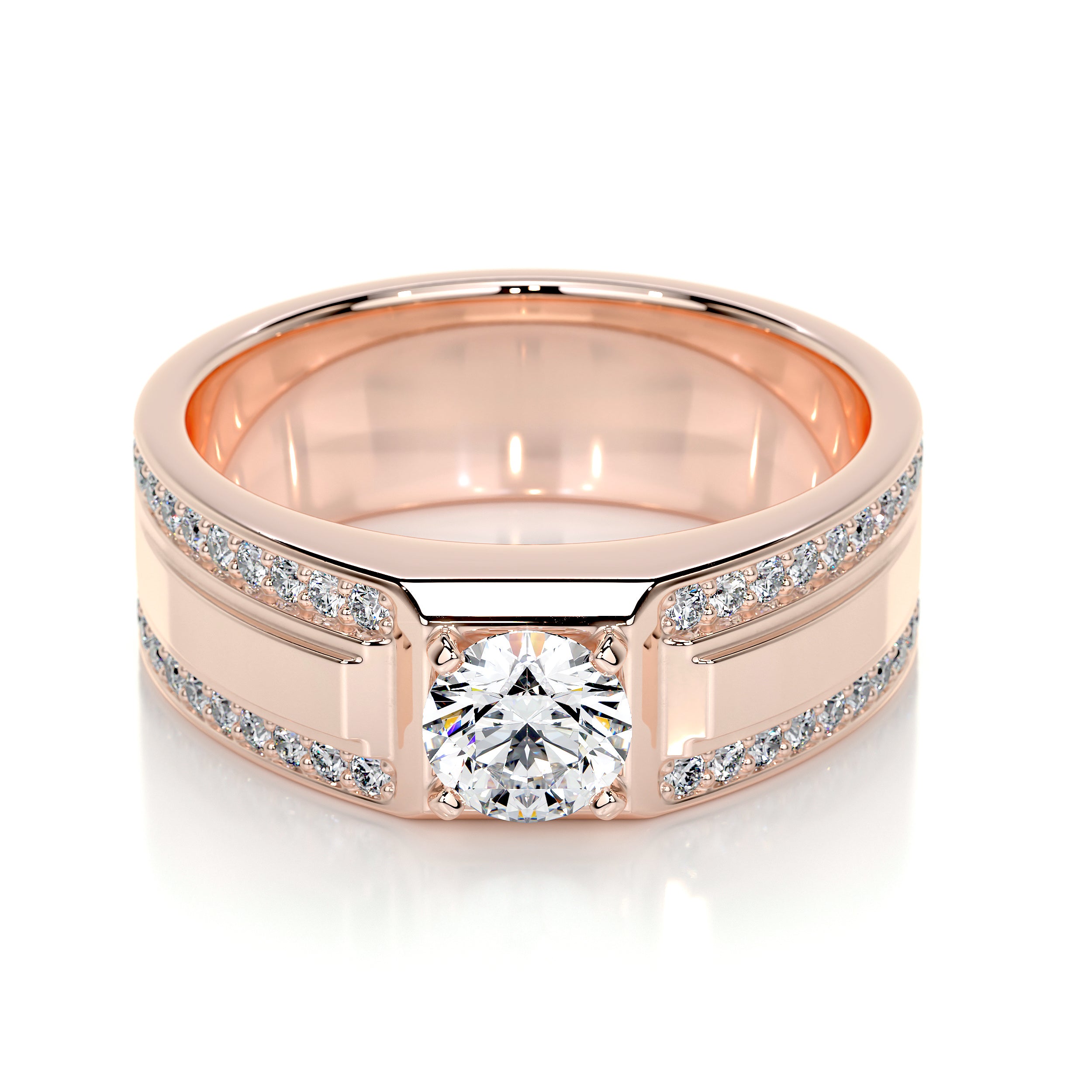Raquel Lab Grown Diamond Wedding Band (1.25 Carat) -14K Rose Gold、mySite、hinf8tx79