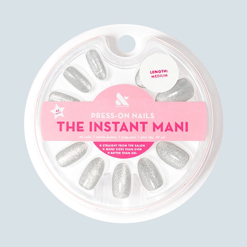 Platinum Velvet - Press-On | Medium | Oval - Part of Set、mySite、solidvoid