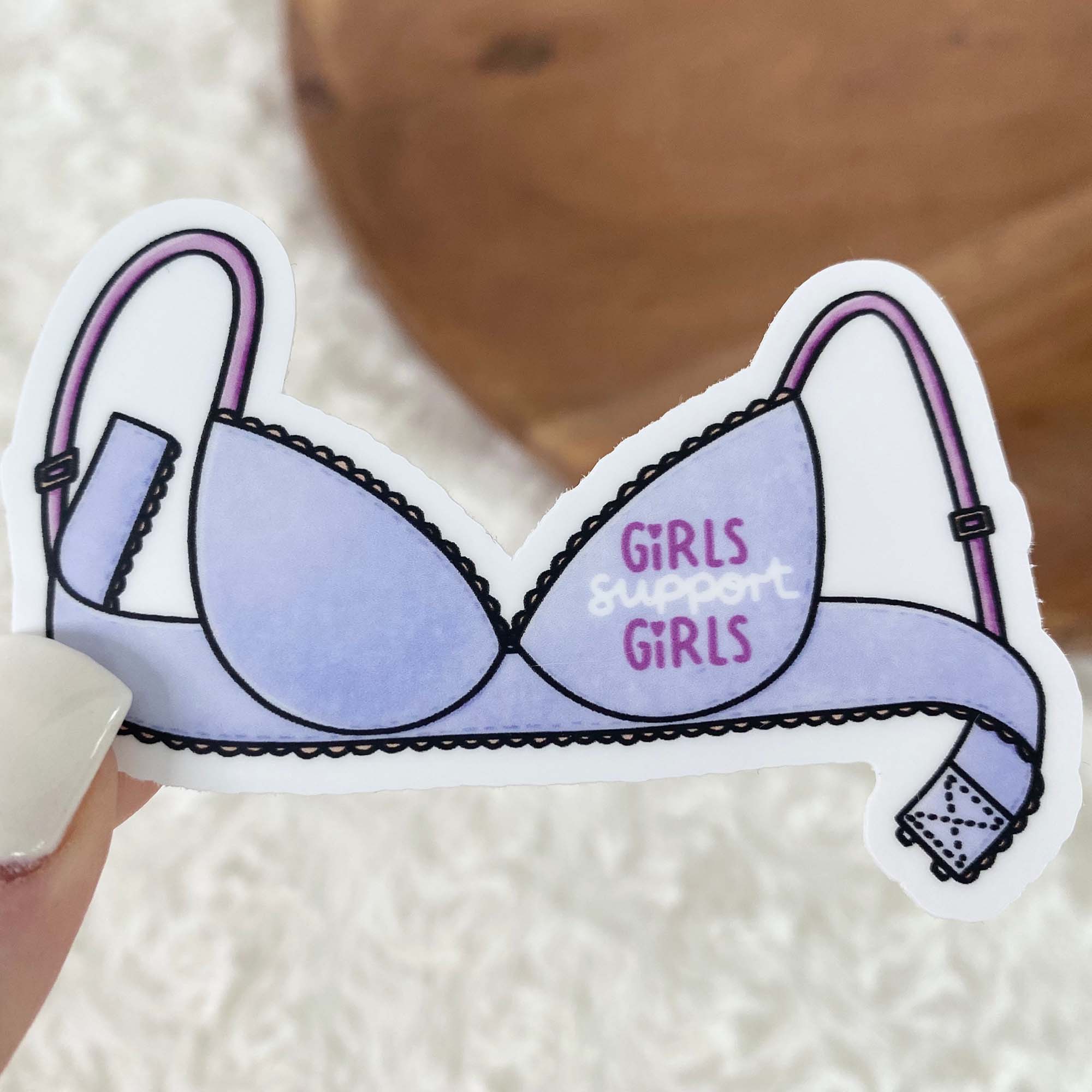  Girls Support Girls Bra Sticker、mySite、elrpsem3k