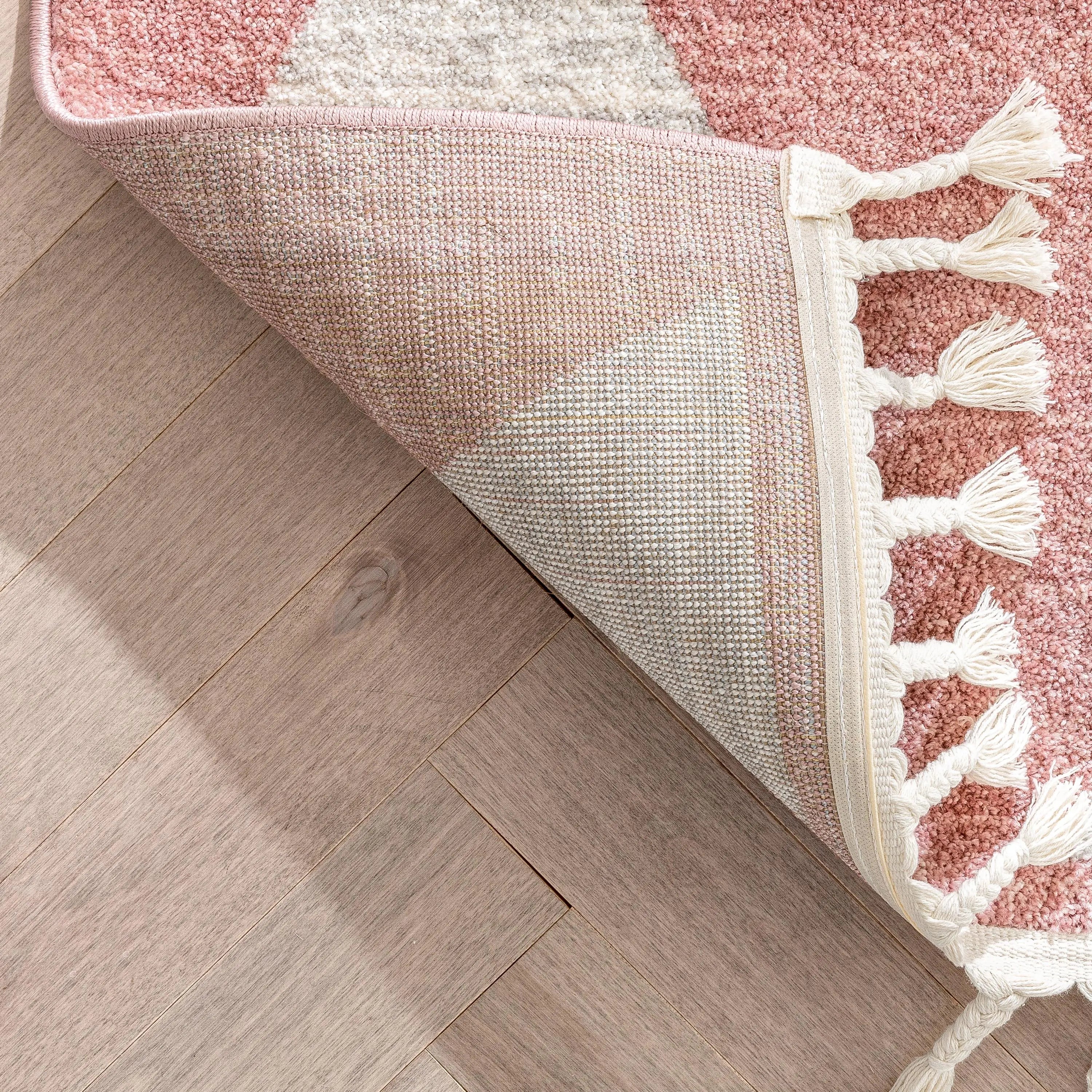 Triangles Modern Geometric Pattern Pink Kids Rug、mySite、gigharbornorthrealestate