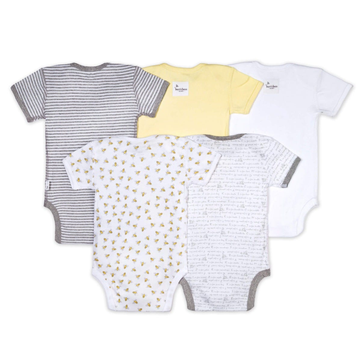  Bee Essentials Organic Short Sleeve Baby Bodysuits 5 Pack、mySite、layawaytickets
