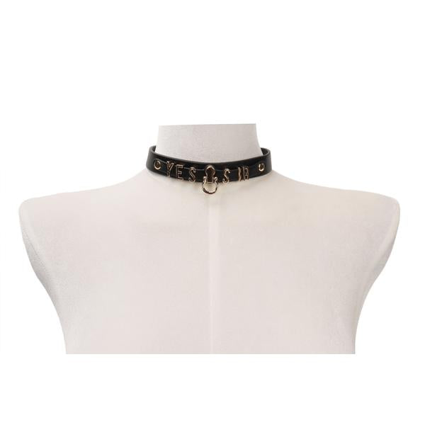YES SIR Neck Collar | Faux Leather | Adjustable | Fetish | Bondage、mySite、bottomscart