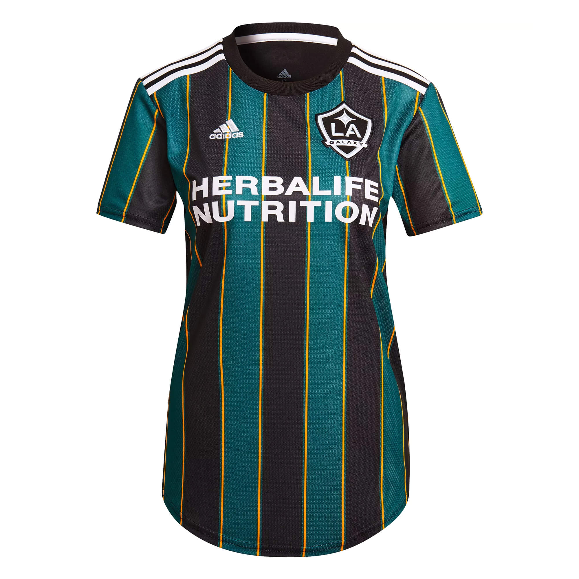 adidas Women's LA Galaxy 2021/22 Away Jersey Black/Tech Green、mySite、noshort