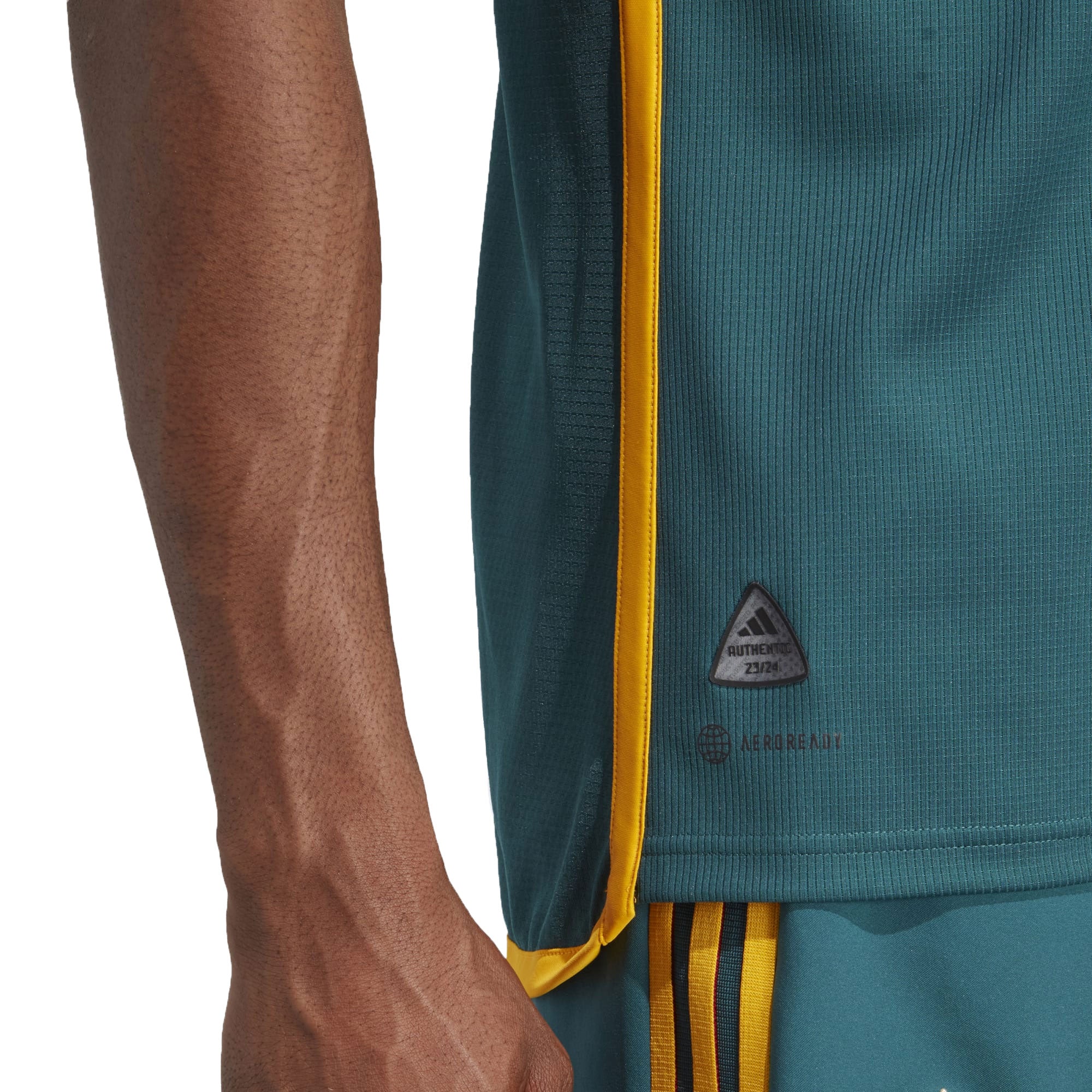 adidas Men's LA Galaxy 2023/24 Authentic Away Jersey Green/Gold、mySite、noshort