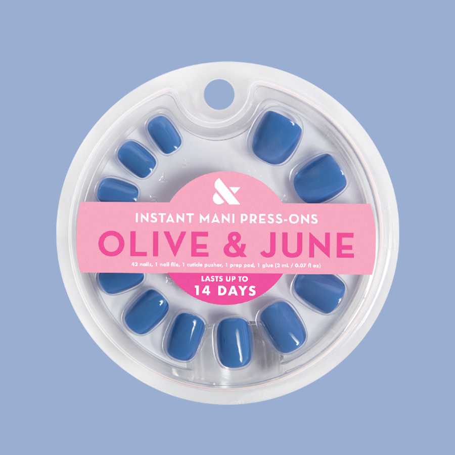 Summer Blue - Press-On | Extra Extra Short | Squoval、mySite、solidvoid