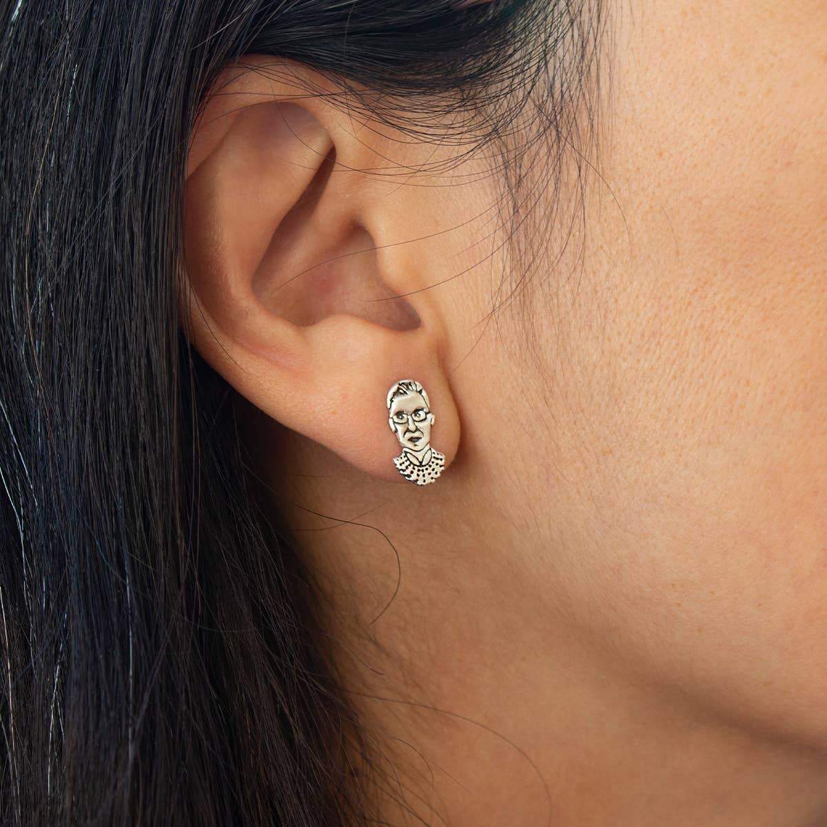 Ruth Bader Ginsburg RBG Stud Earrings - Sterling Silver or Gold、mySite、topwebapps