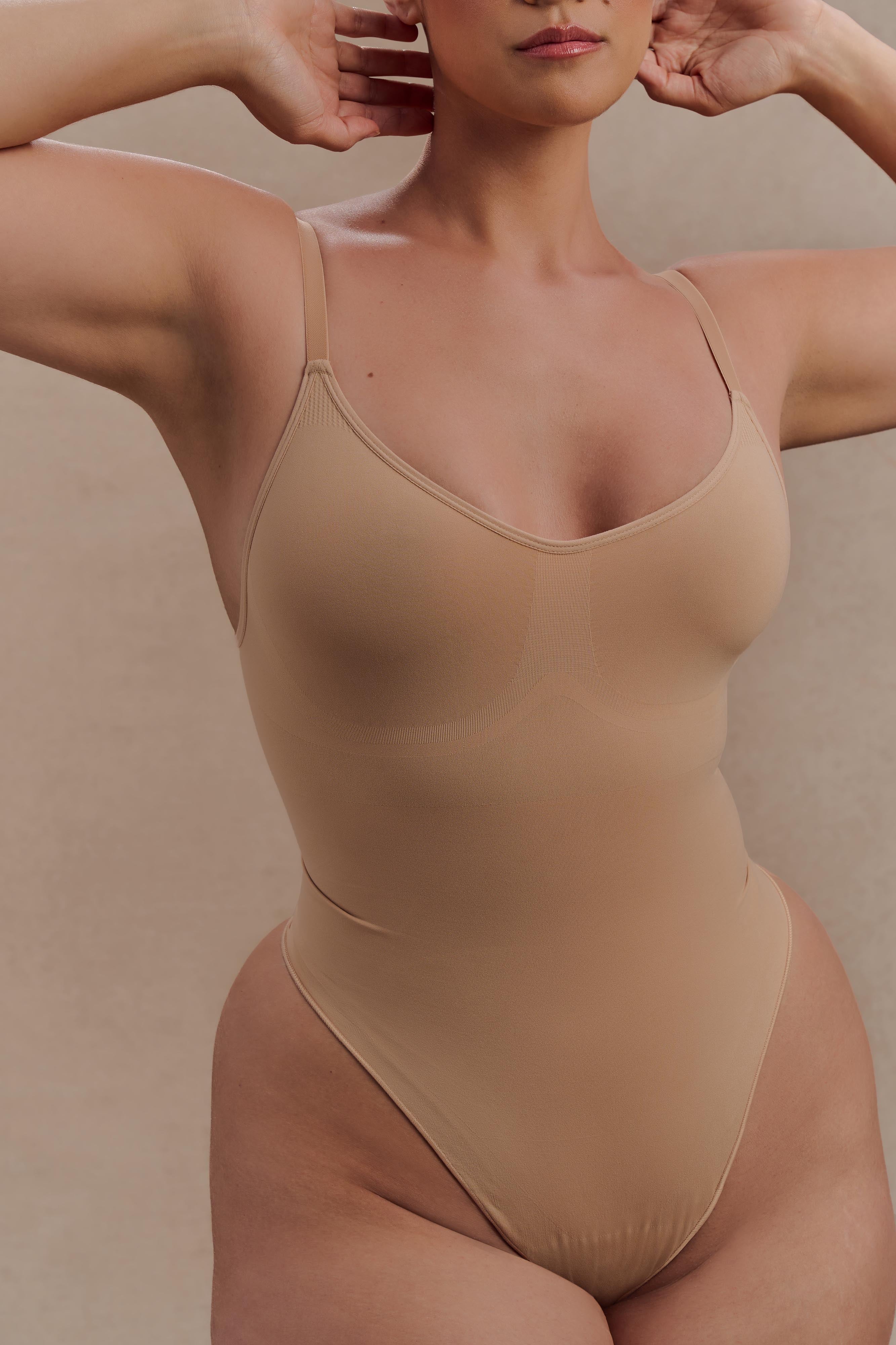 Alyssa Backless Shapewear Bodysuit - Beige、mySite、solidvoid
