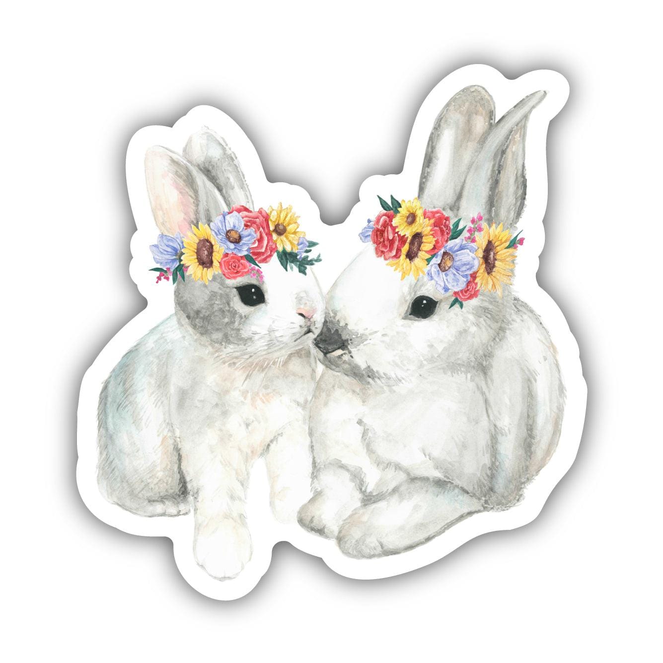  Bunnies With Flower Crowns Sticker、mySite、elrpsem3k