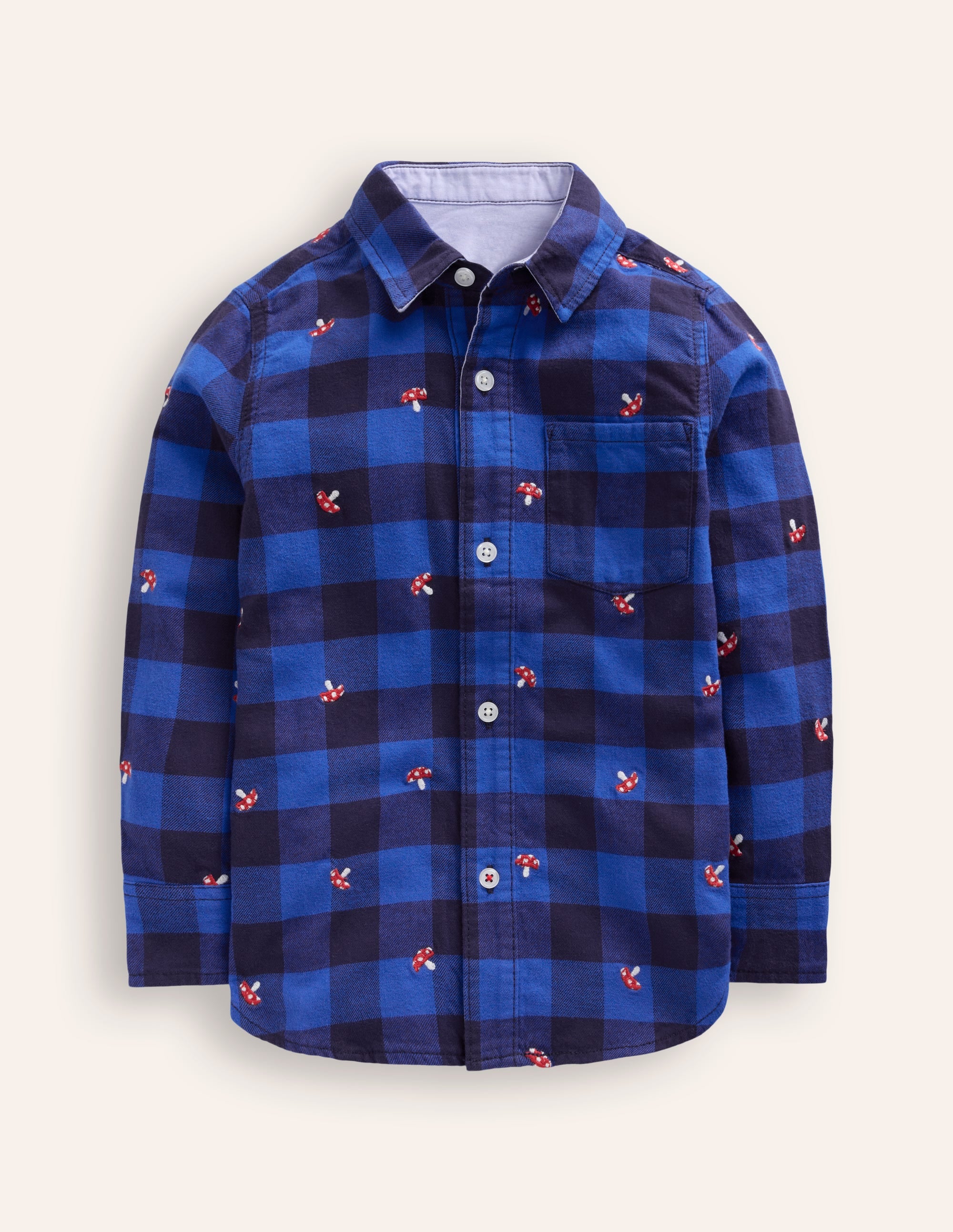  Cosy Cotton Check Shirt-Embroidered Toadstool Check、mySite、ashleygrahame